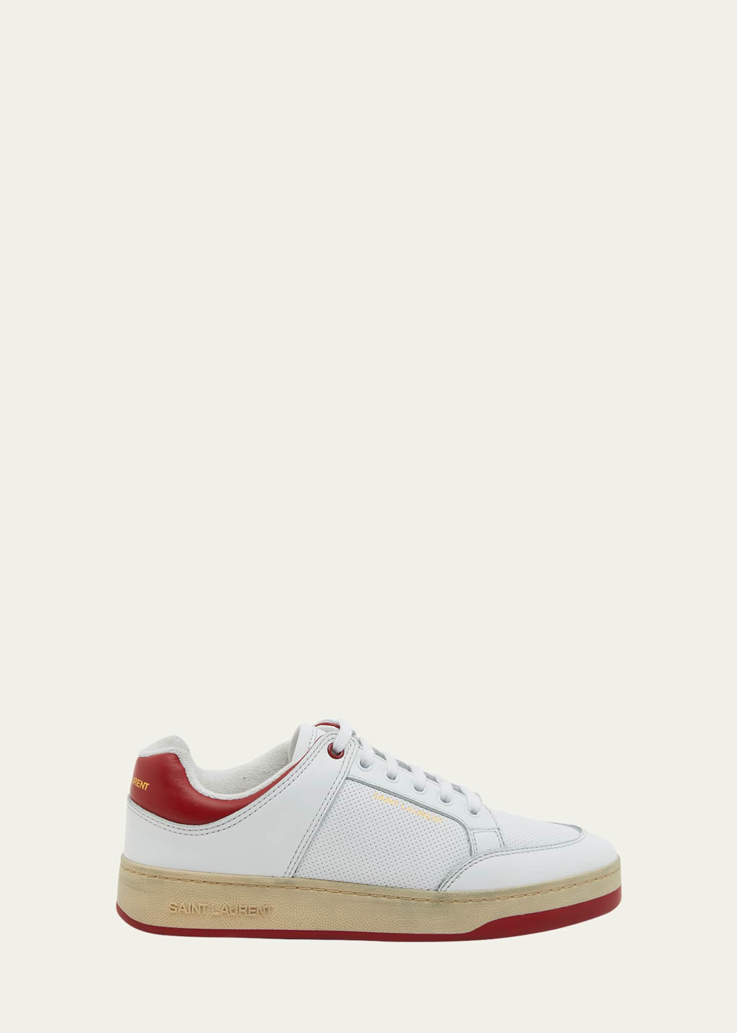 Saint Laurent Bump Bicolor Leather Low-Top Sneakers Image 1 of 5