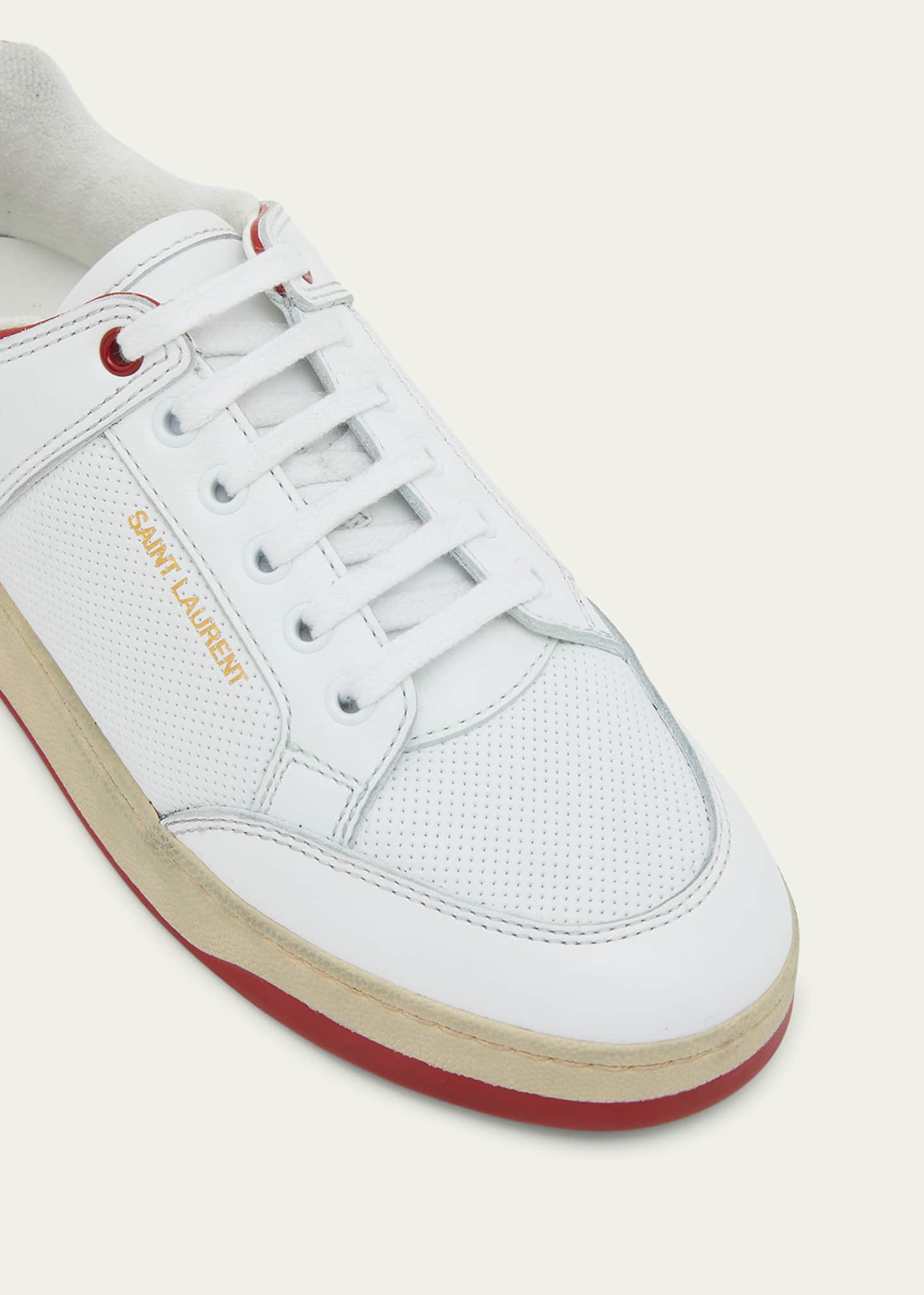 Saint Laurent Bump Bicolor Leather Low-Top Sneakers Image 5 of 5