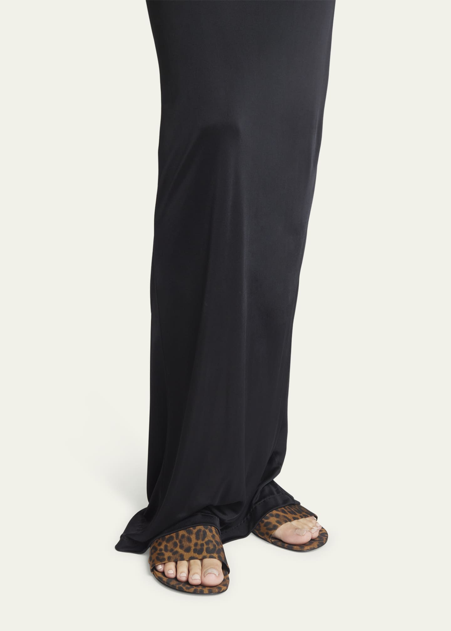 Saint Laurent Carlyle Leopard Flat Slide Sandals Image 2 of 5