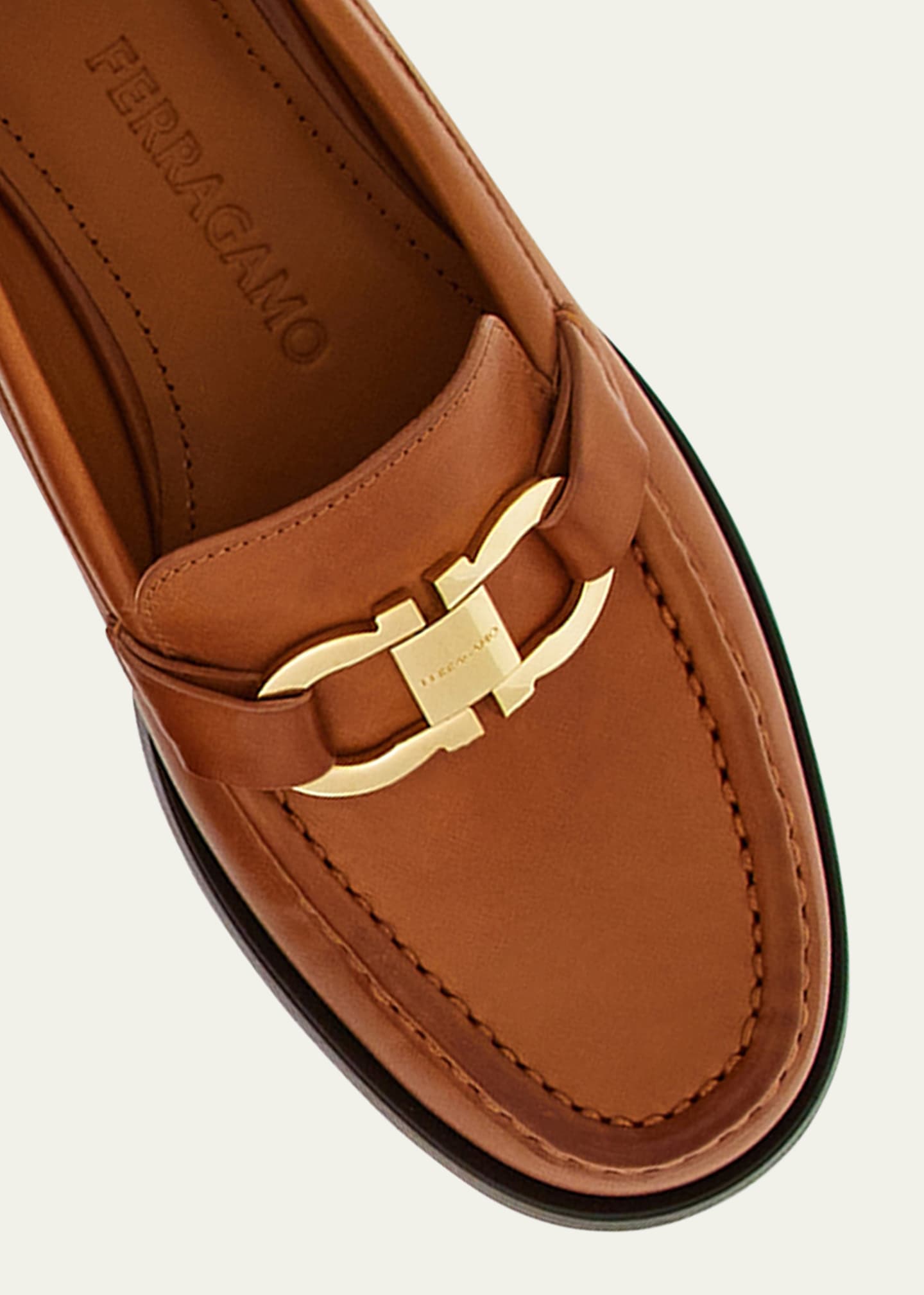 Ferragamo Maryan Calfskin Gancini Bit Loafers Image 2 of 2