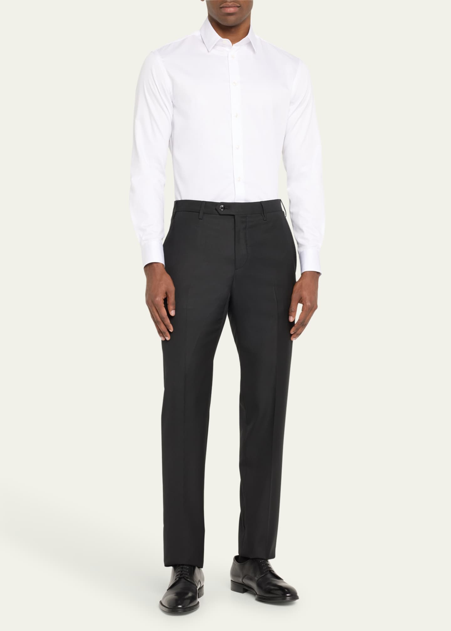 Giorgio Armani Men's Solid Cotton Sport Shirt Image 2 of 5