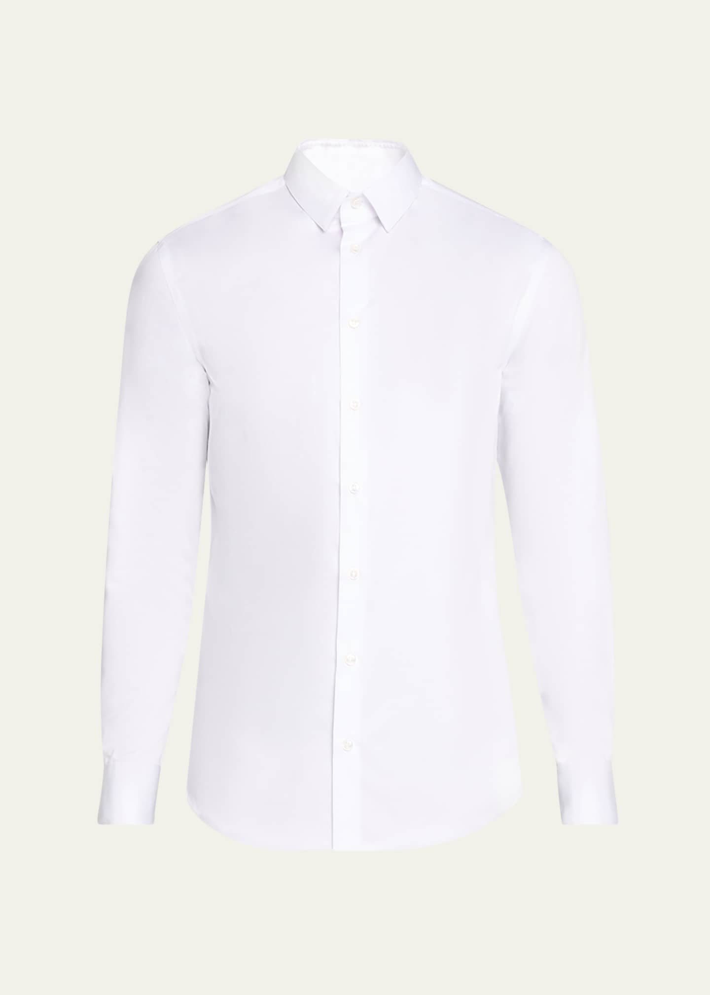 Giorgio Armani Men's Solid Cotton Sport Shirt Image 1 of 5