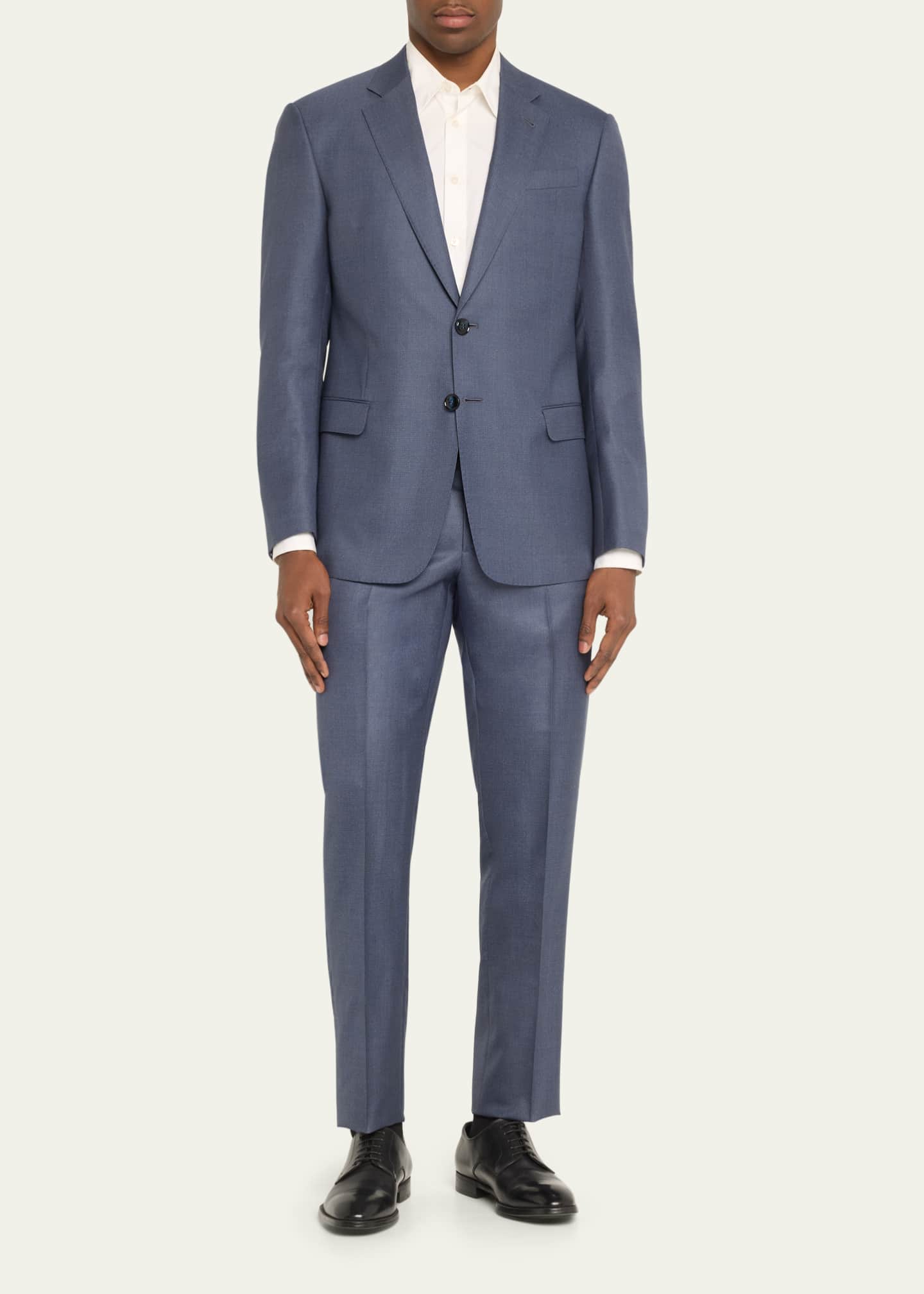 Giorgio Armani Men's Textured Wool-Silk Solid Classic Fit Suit Image 2 of 5
