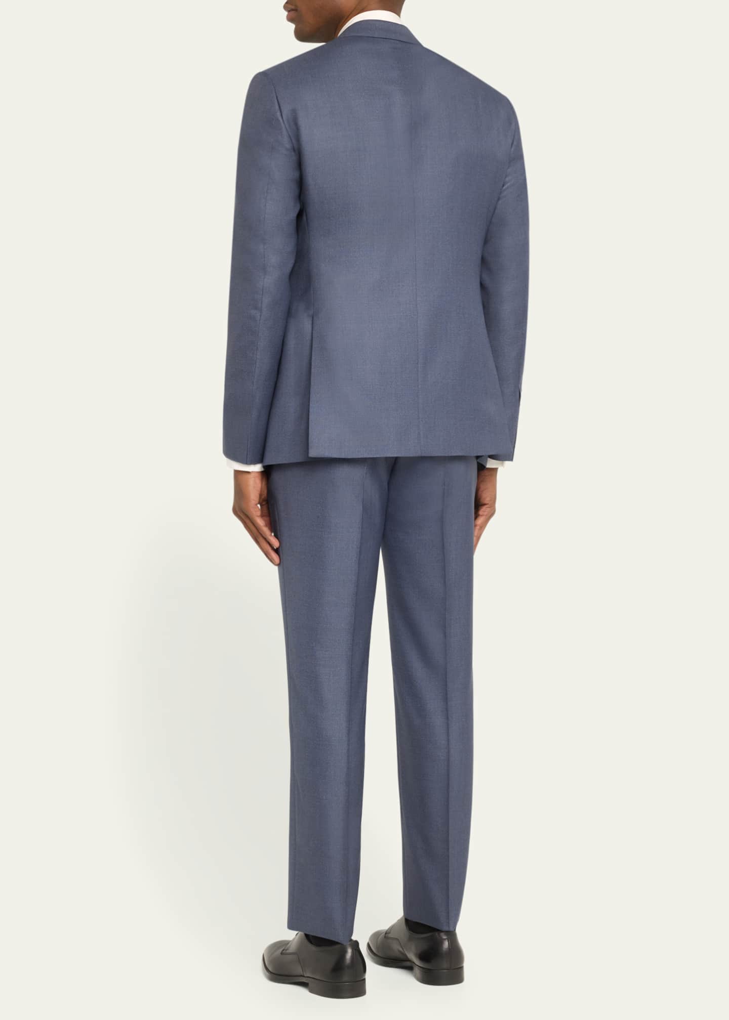 Giorgio Armani Men's Textured Wool-Silk Solid Classic Fit Suit Image 3 of 5