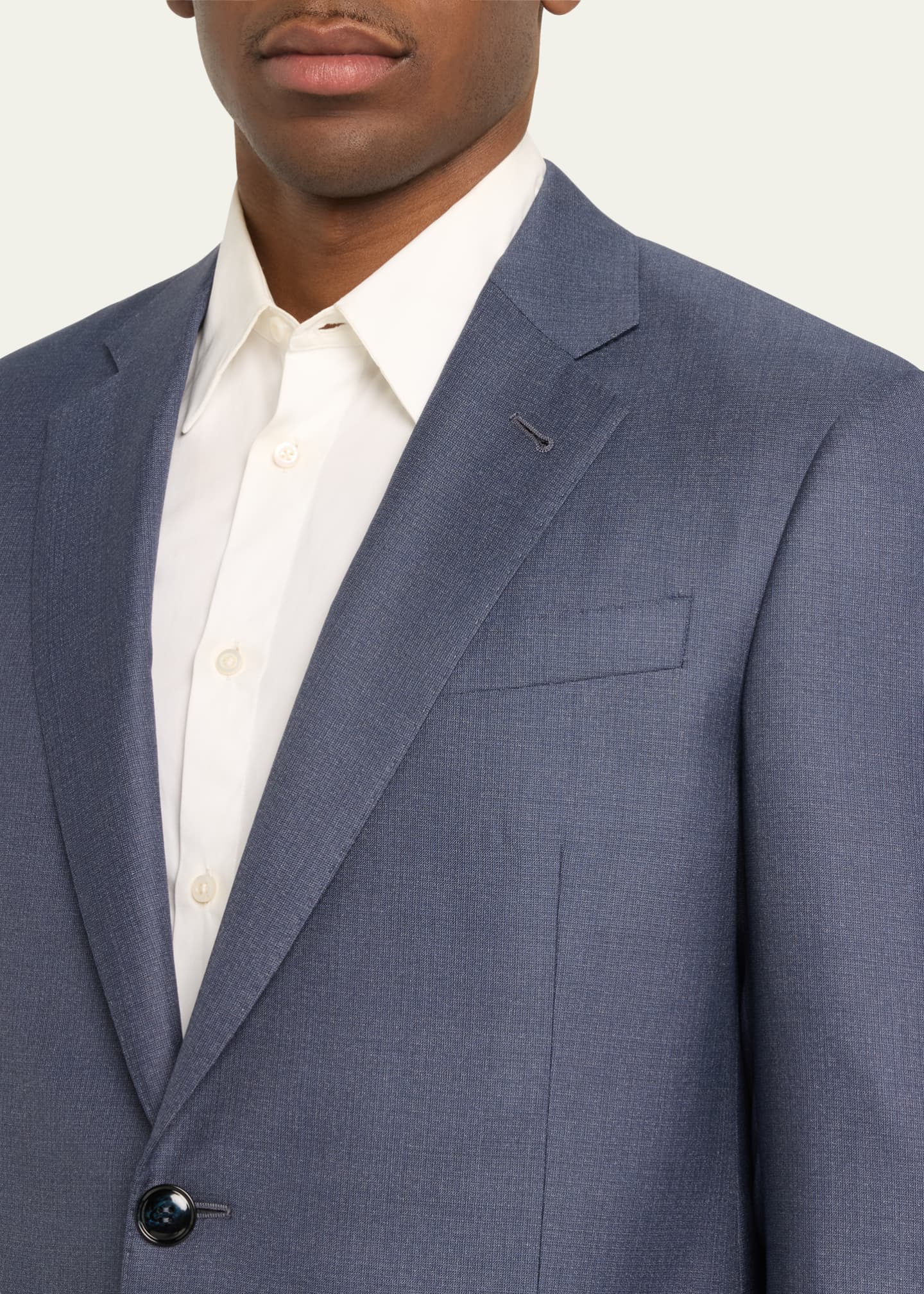 Giorgio Armani Men's Textured Wool-Silk Solid Classic Fit Suit Image 5 of 5