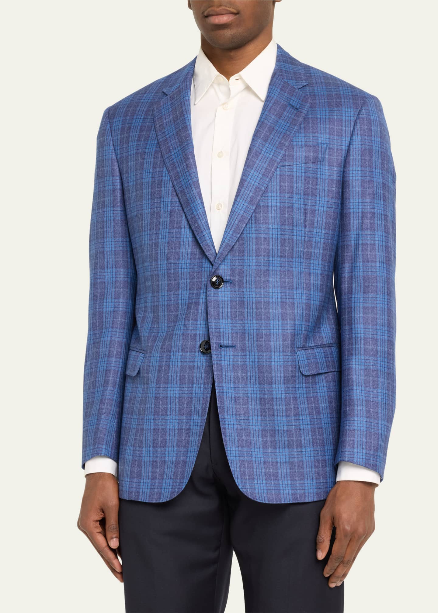 Giorgio Armani Men's Plaid Wool Sport Coat Image 4 of 5