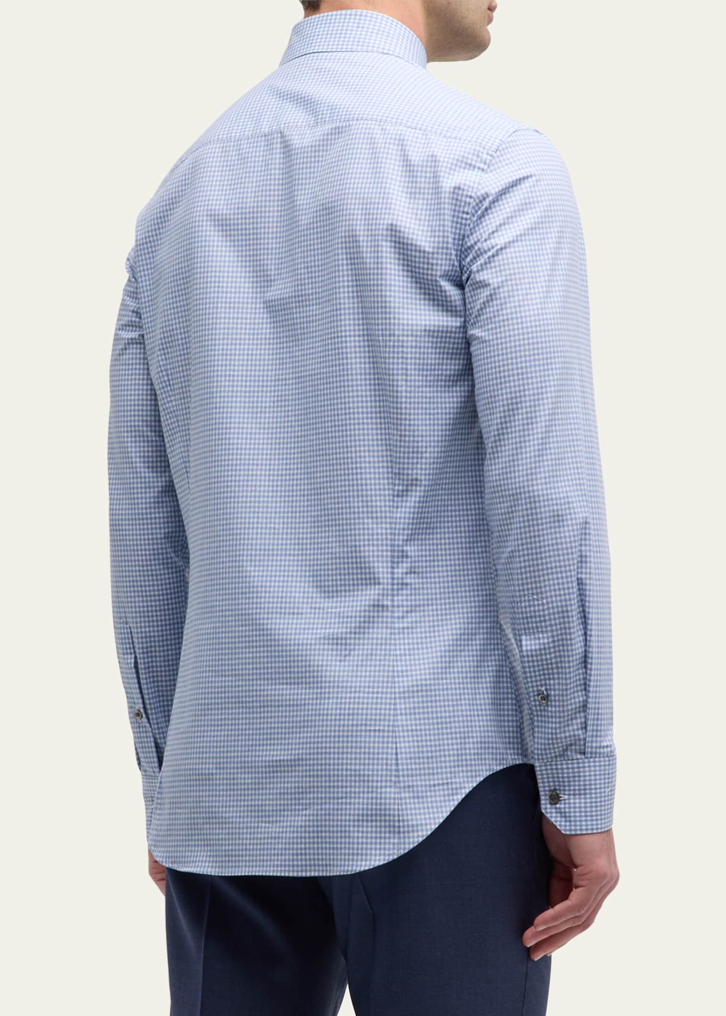 Giorgio Armani Men's Micro-Box Cotton Sport Shirt Image 3 of 5