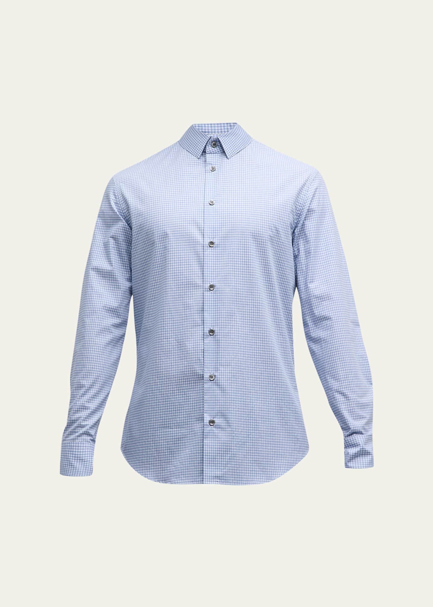 Giorgio Armani Men's Micro-Box Cotton Sport Shirt Image 1 of 5