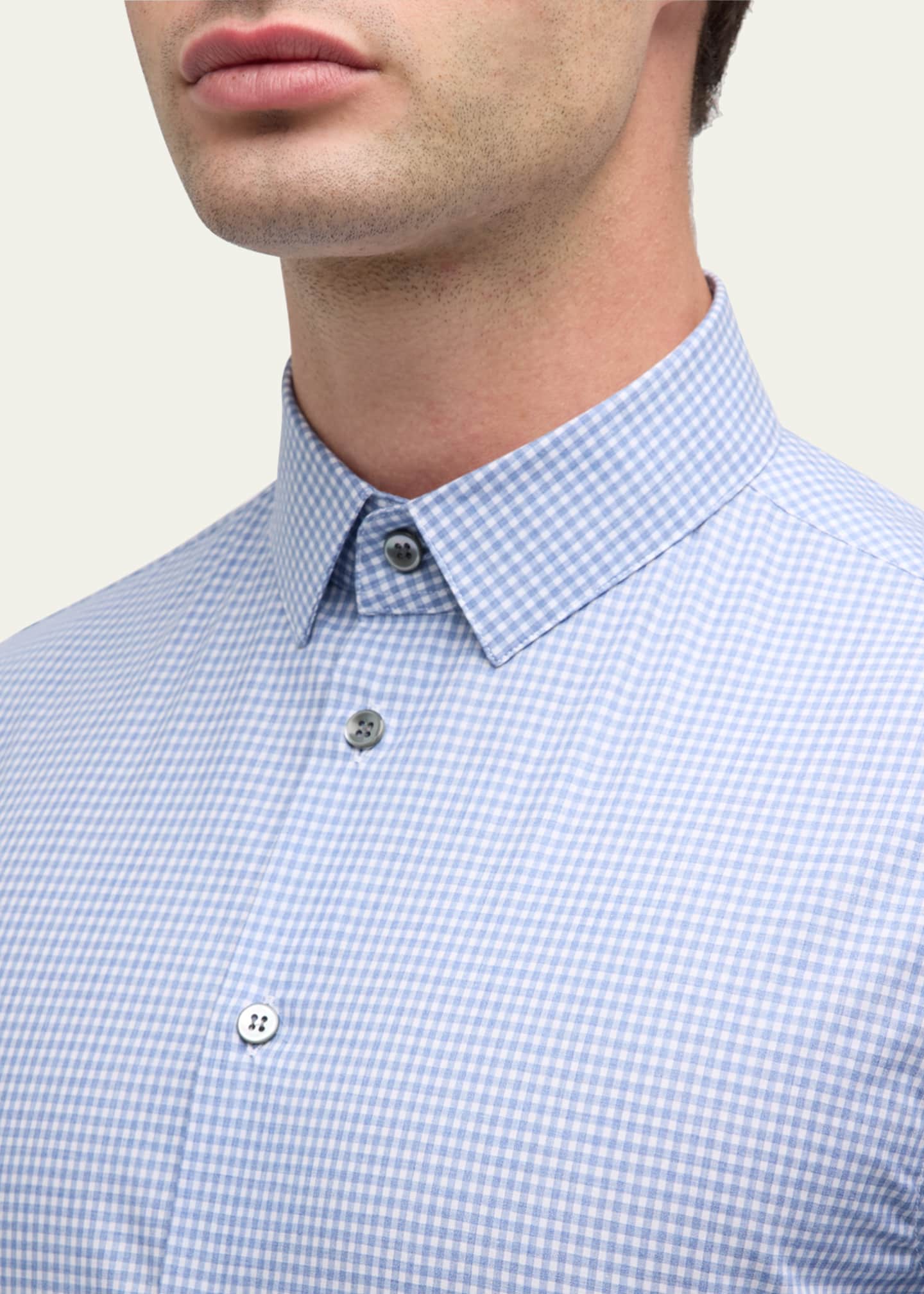 Giorgio Armani Men's Micro-Box Cotton Sport Shirt Image 5 of 5