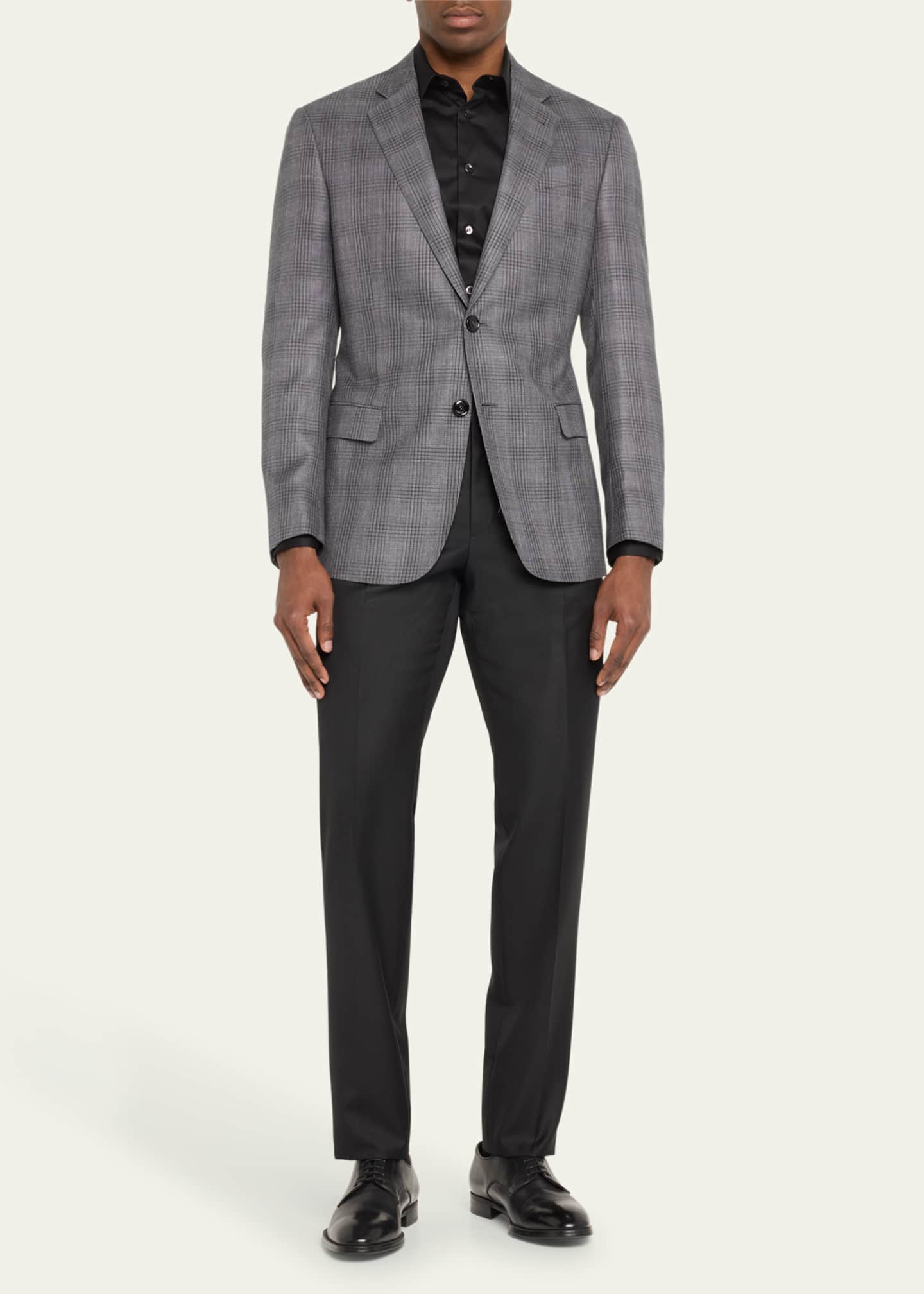 Giorgio Armani Men's Plaid Windowpane Blazer Image 2 of 5