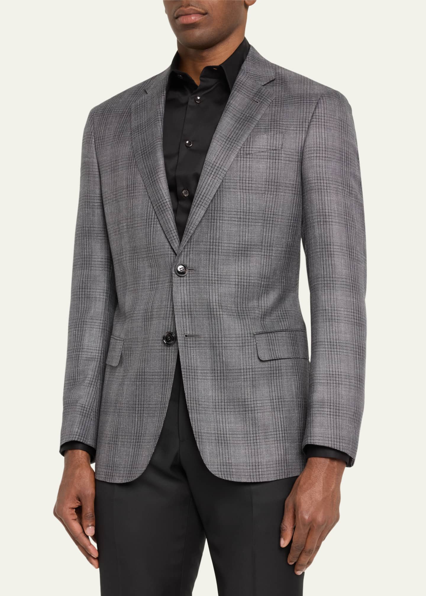 Giorgio Armani Men's Plaid Windowpane Blazer Image 4 of 5