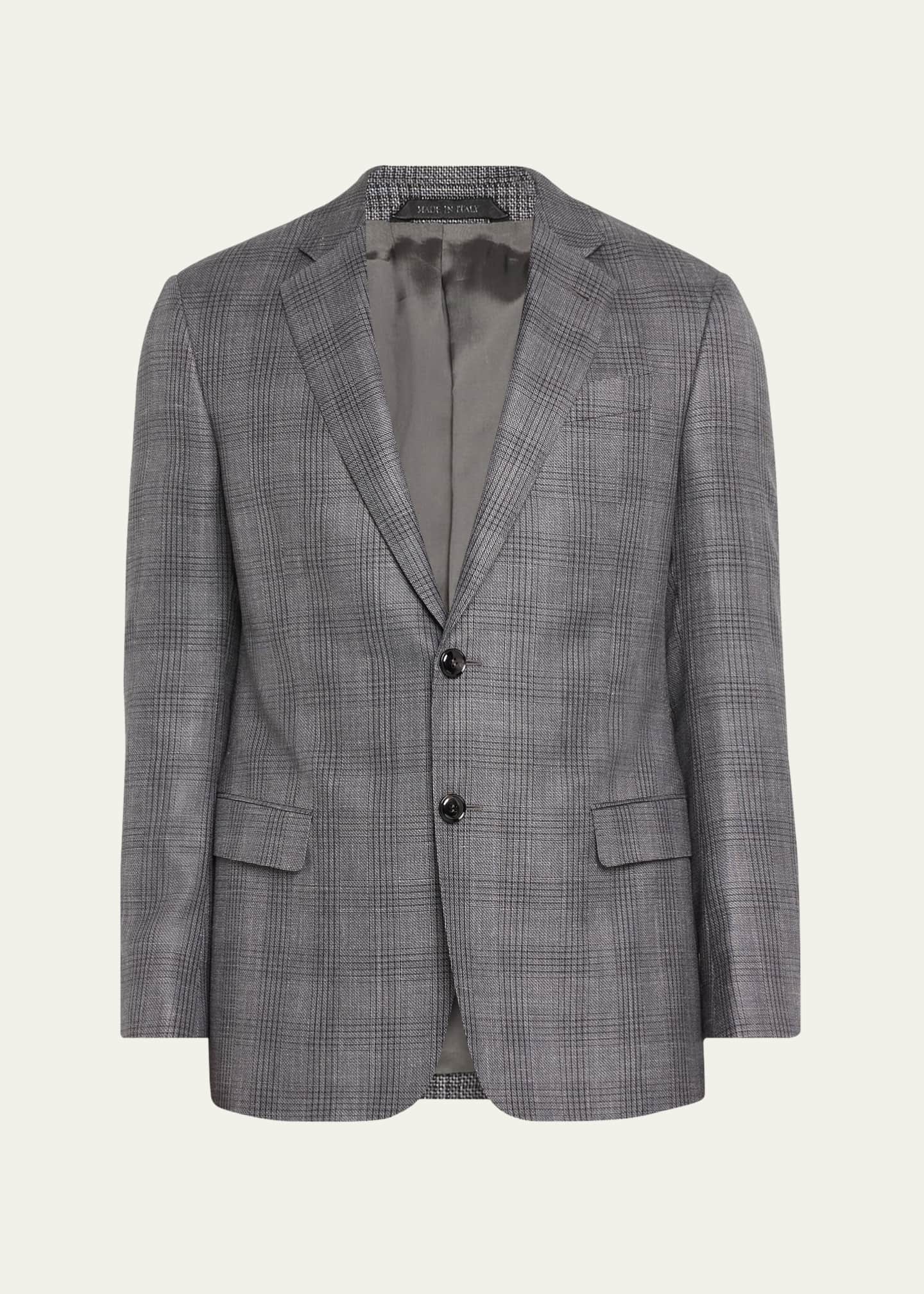 Giorgio Armani Men's Plaid Windowpane Blazer Image 1 of 5