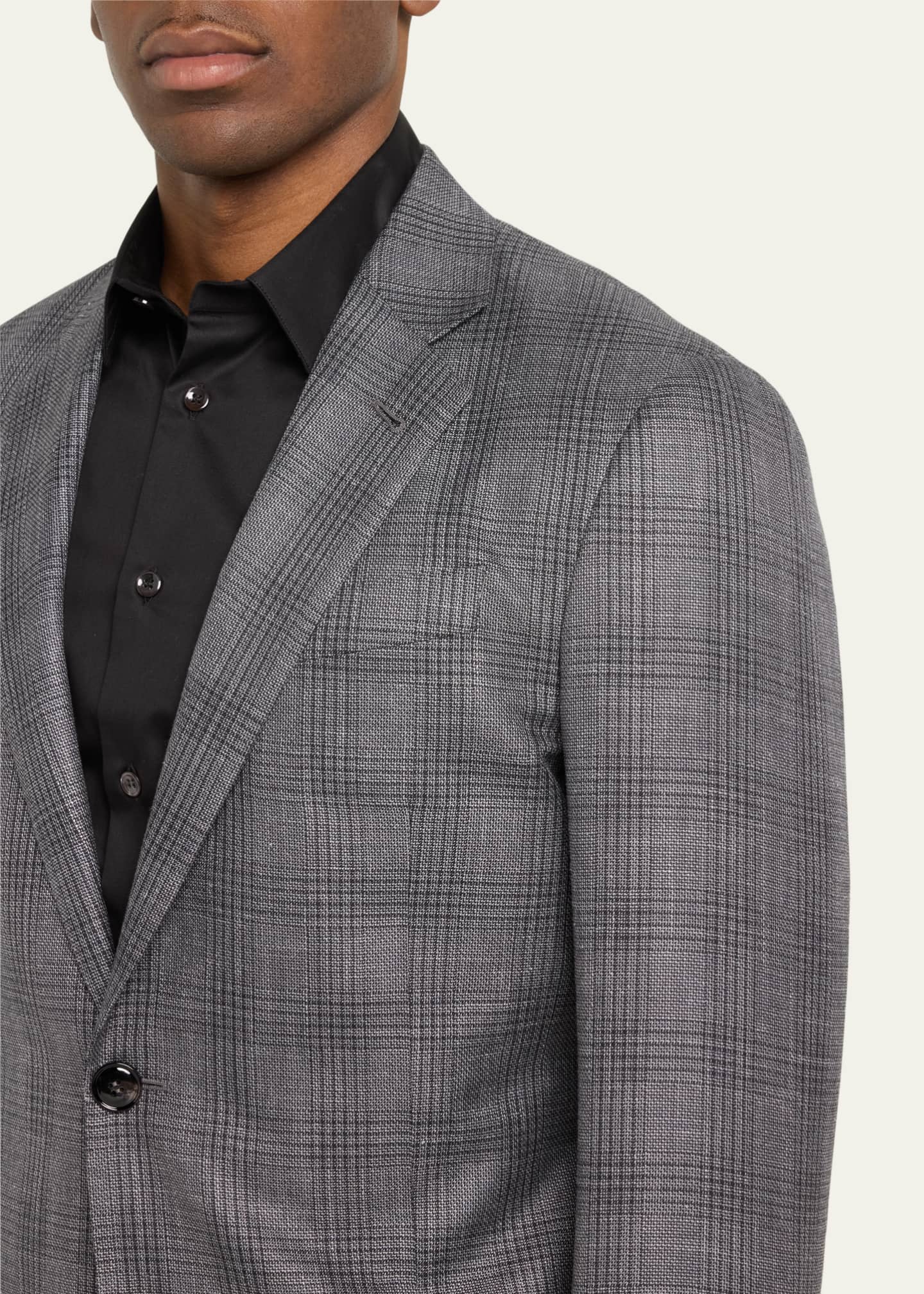 Giorgio Armani Men's Plaid Windowpane Blazer Image 5 of 5