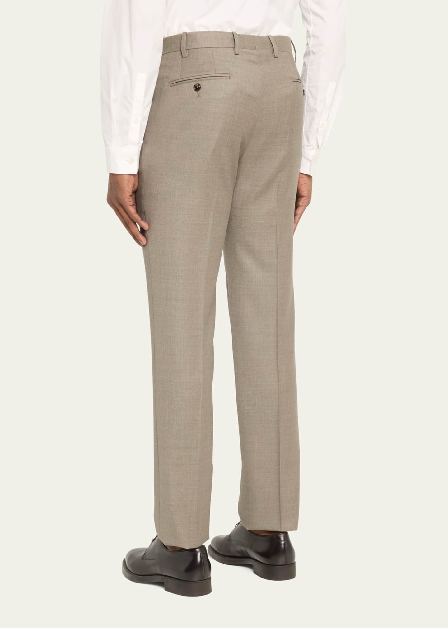 Giorgio Armani Men's Stone Wool Trousers Image 3 of 5