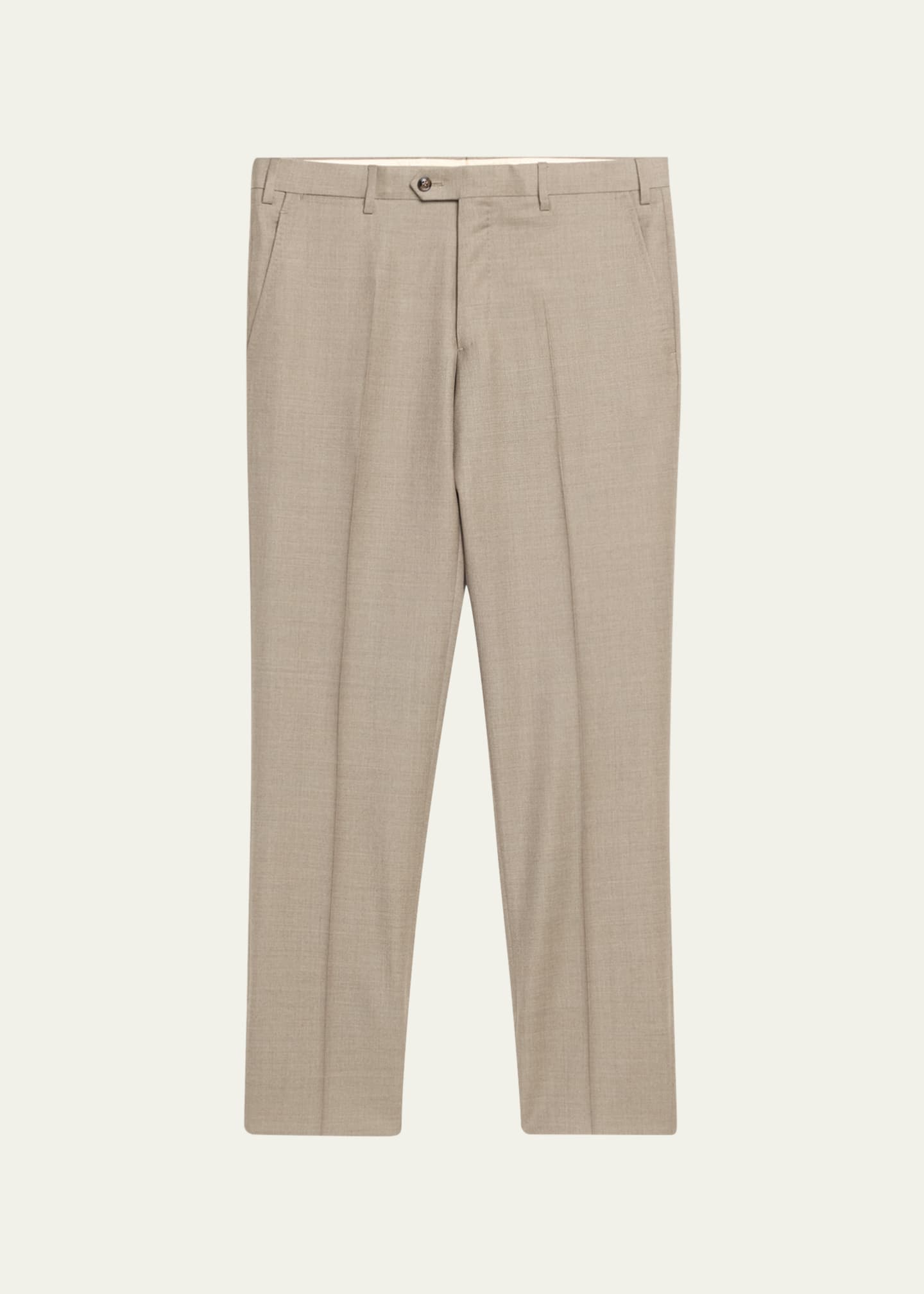 Giorgio Armani Men's Stone Wool Trousers Image 1 of 5