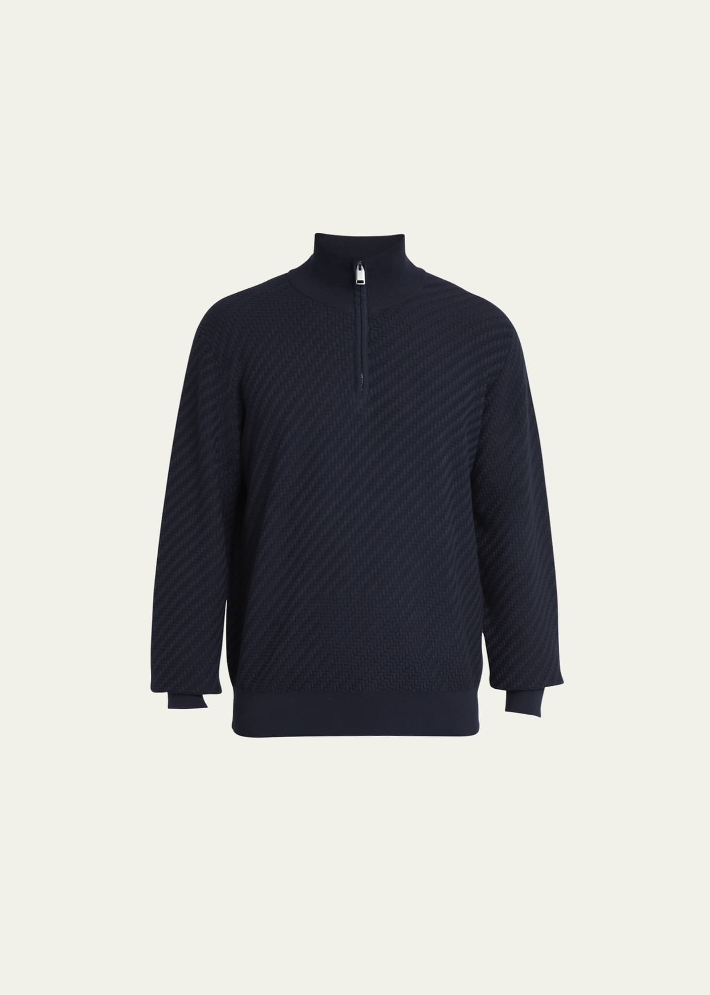 Brioni Men's Cotton-Silk Blend Quarter-Zip Sweater Image 1 of 5