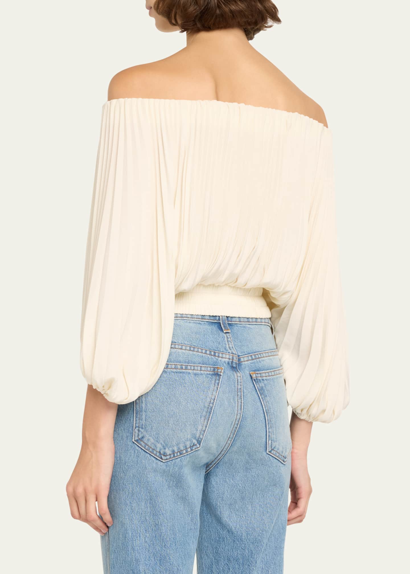 A.L.C. Sienna Pleated Off-The-Shoulder Top Image 3 of 5