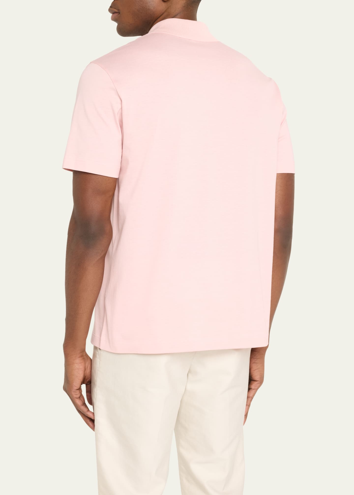 Brioni Men's Solid Cotton Polo Shirt Image 3 of 5