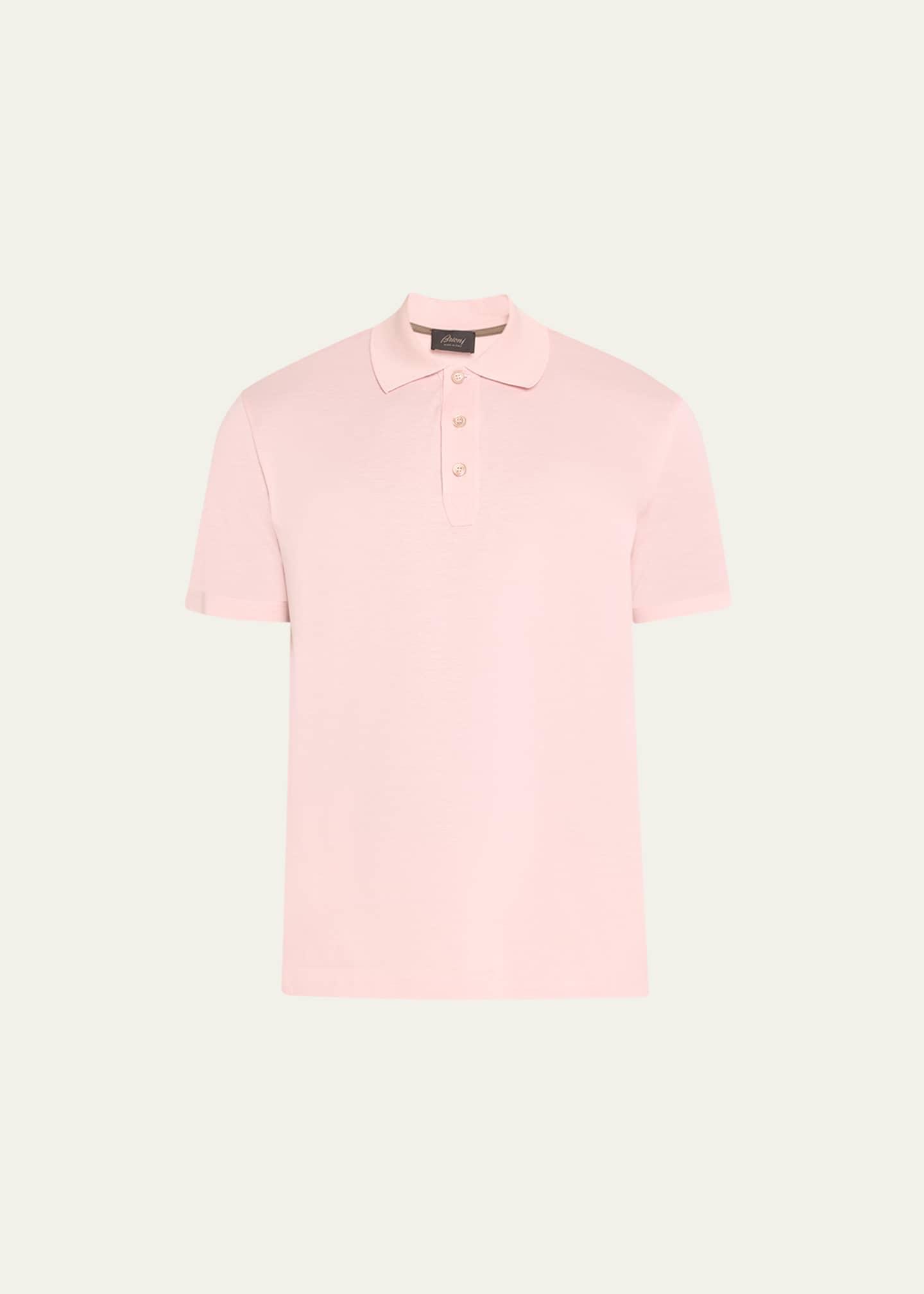Brioni Men's Solid Cotton Polo Shirt Image 1 of 5