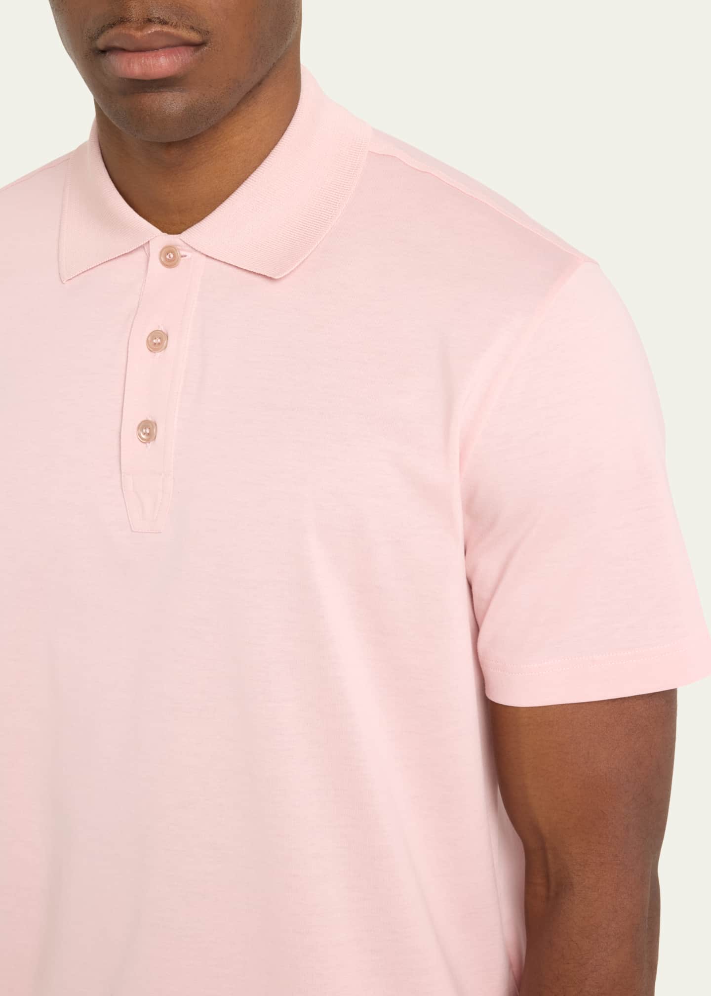 Brioni Men's Solid Cotton Polo Shirt Image 5 of 5