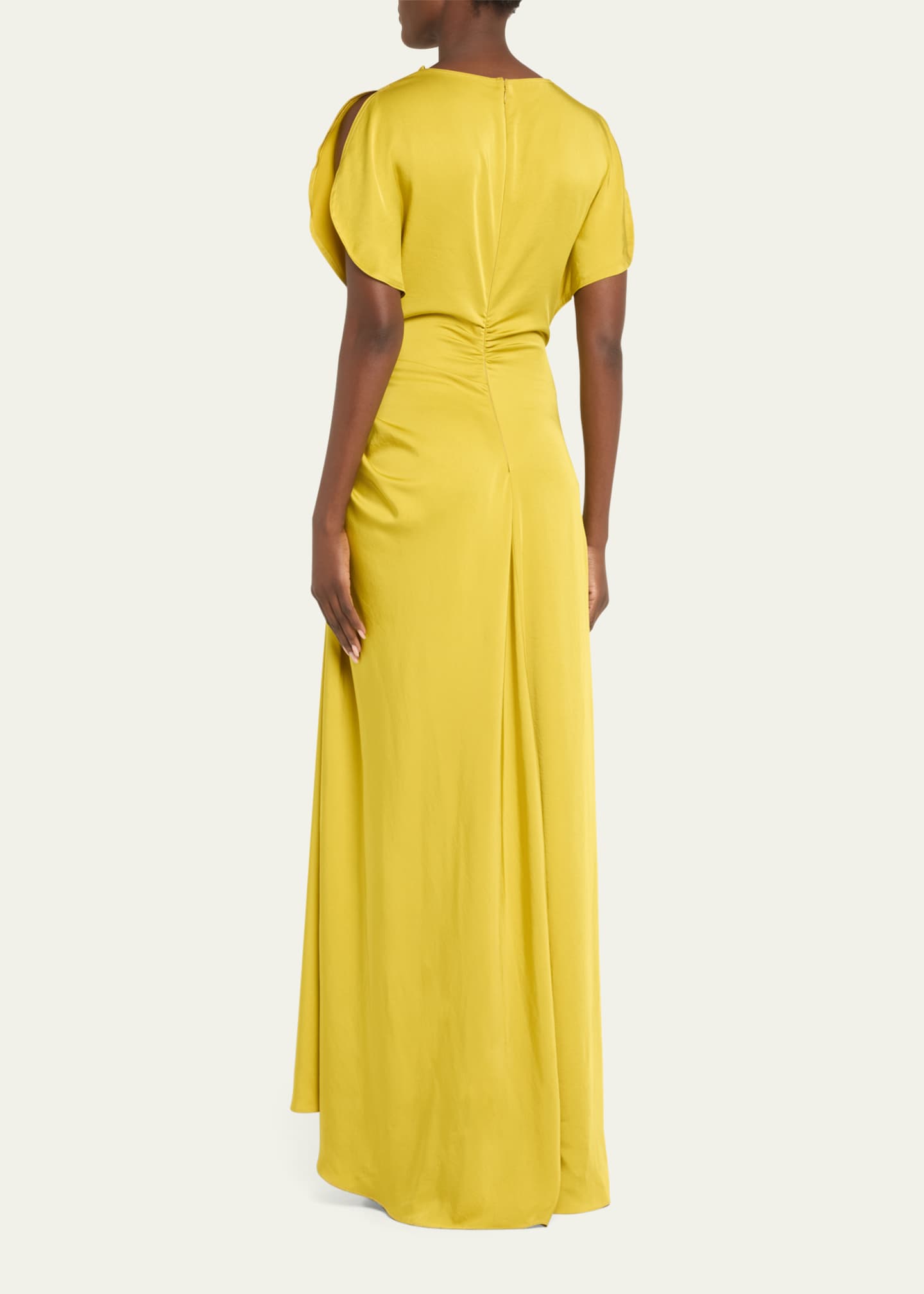 A.L.C. Nadia Ruched Petal-Sleeve Gown - Bergdorf Goodman