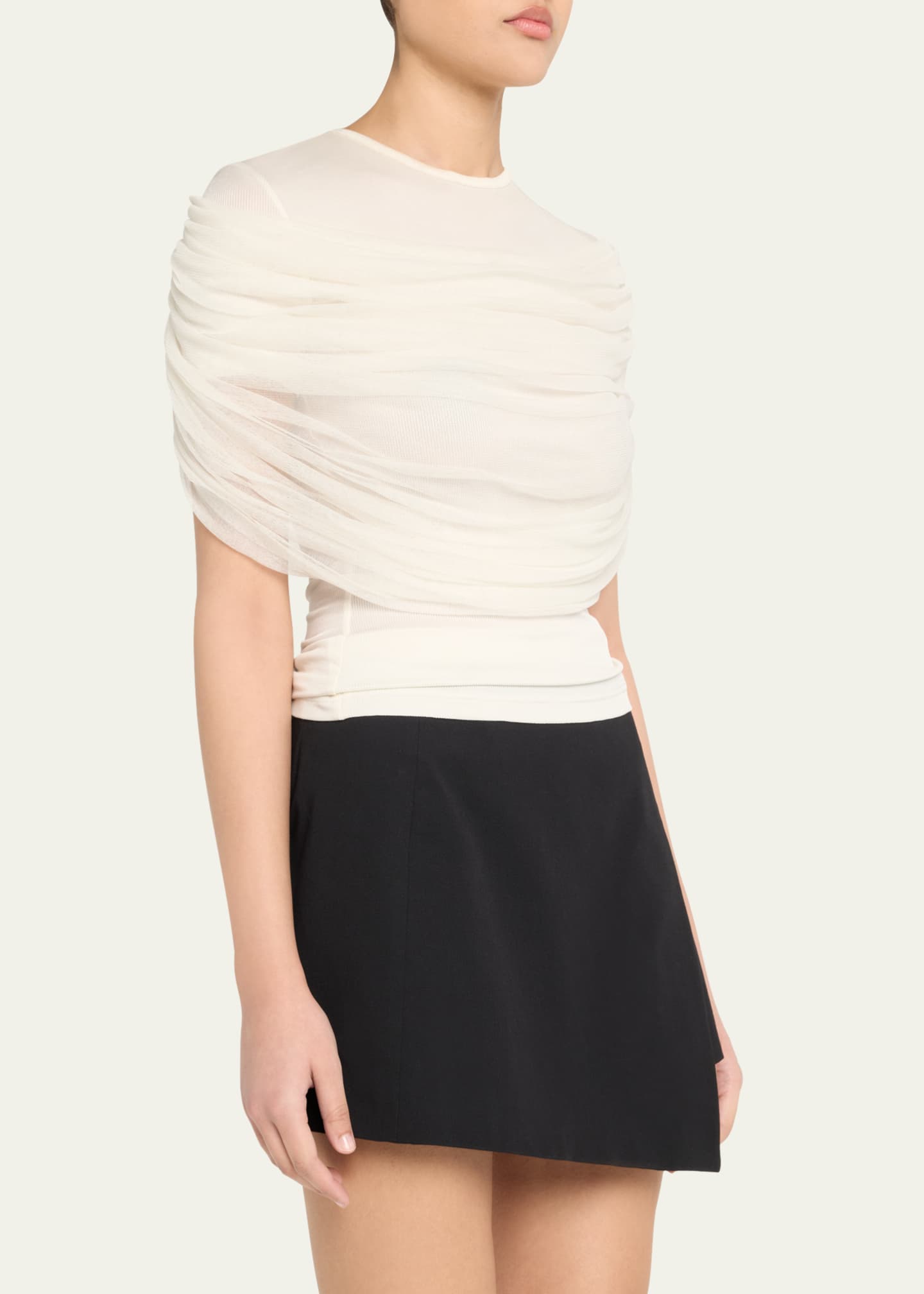 Christopher Esber Sonora Veiled Short-Sleeve T-Shirt Image 4 of 5