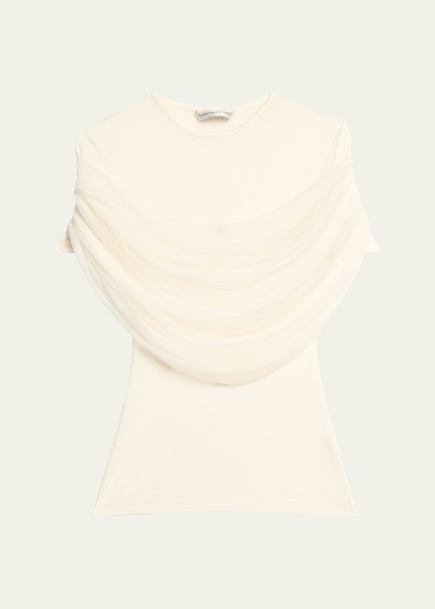 Christopher Esber Sonora Veiled Short-Sleeve T-Shirt Image 1 of 5