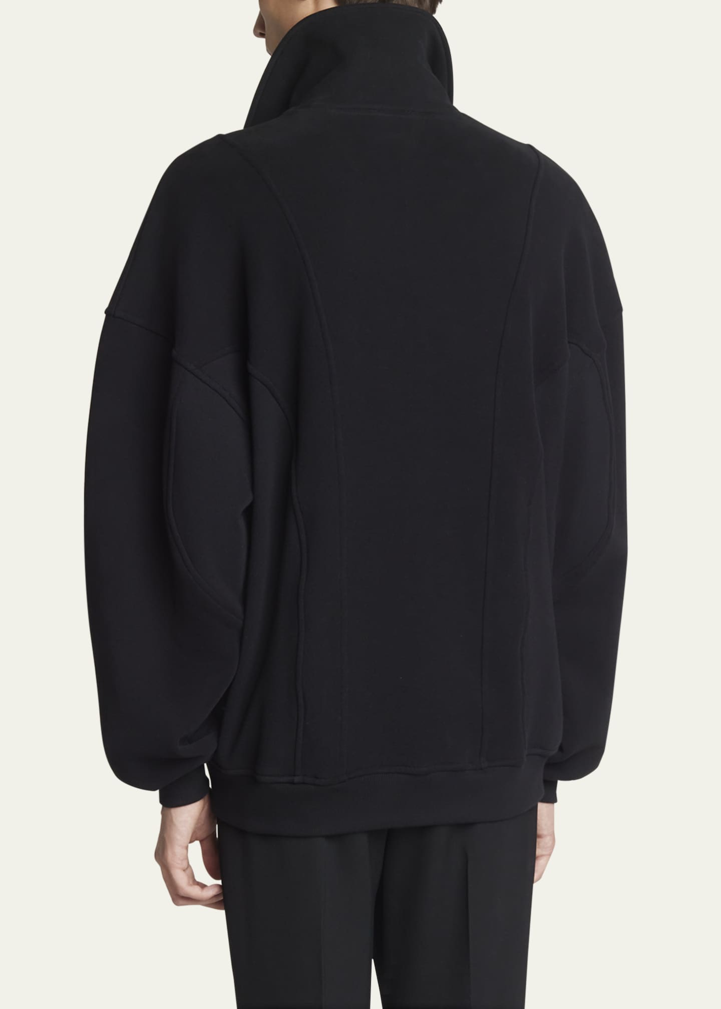 Saint Laurent Men's Quarter-Zip Logo Sweatshirt - Bergdorf