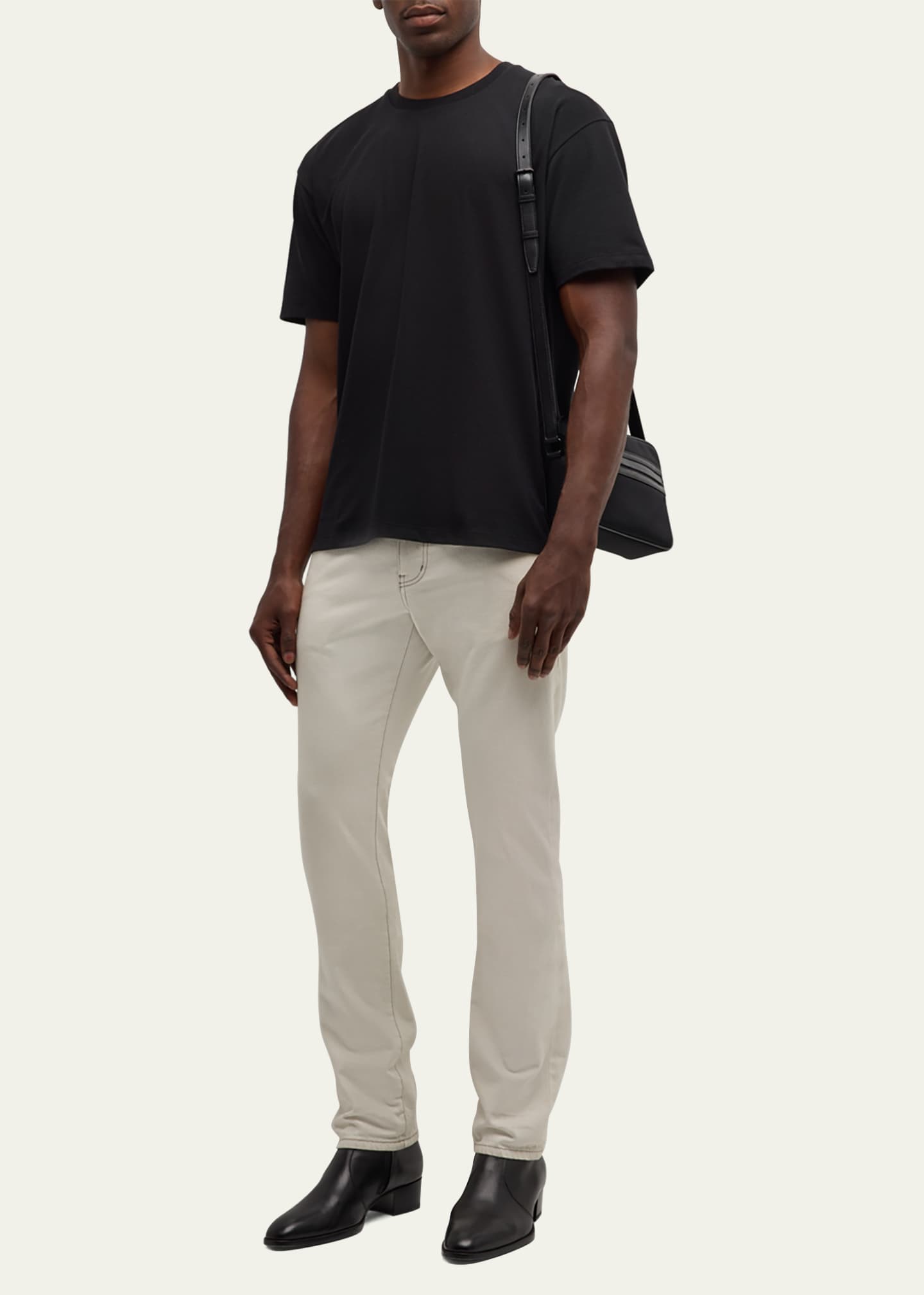 Saint Laurent Men's YSL Pique T-Shirt Image 2 of 5