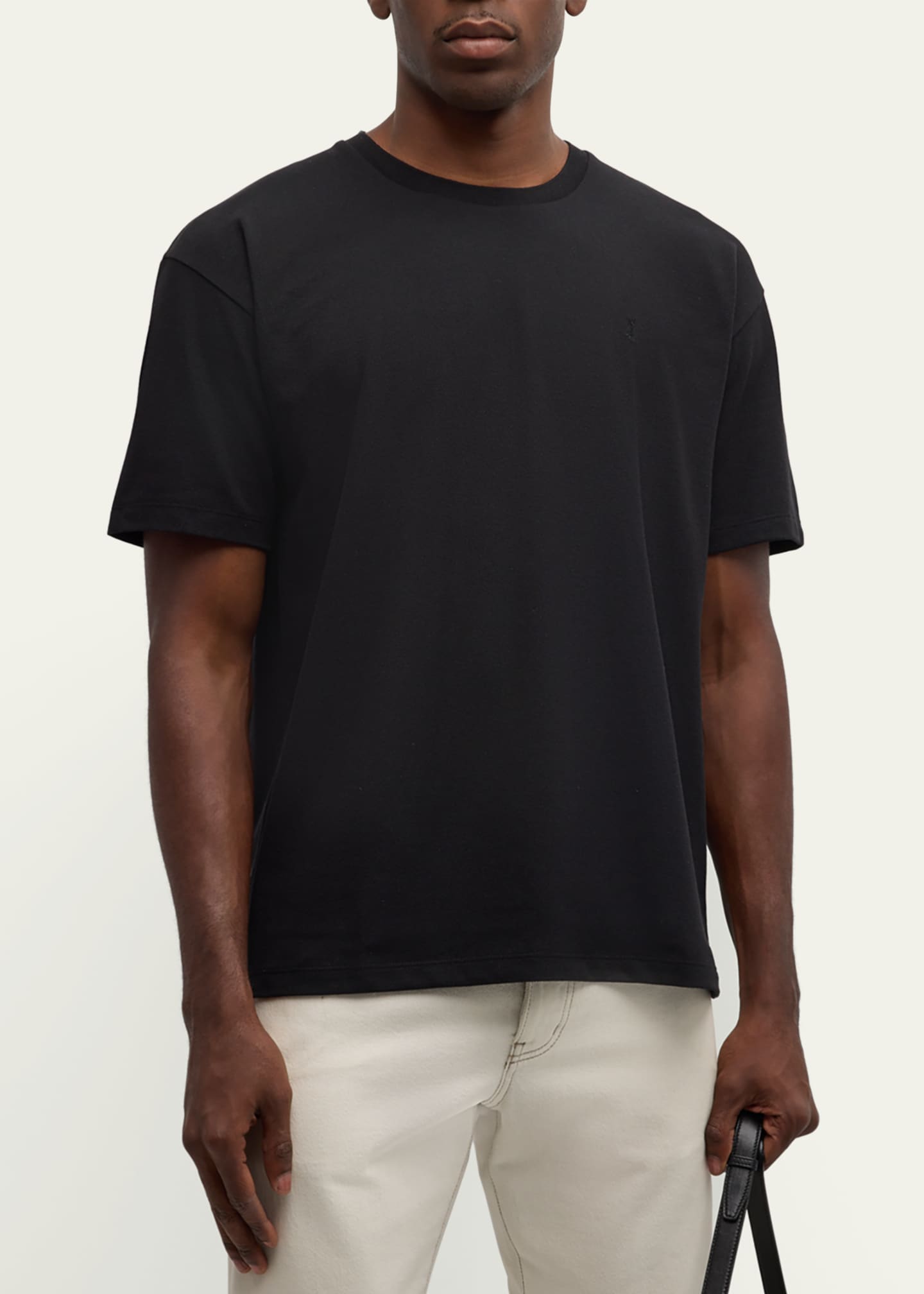 Saint Laurent Men's YSL Pique T-Shirt Image 4 of 5