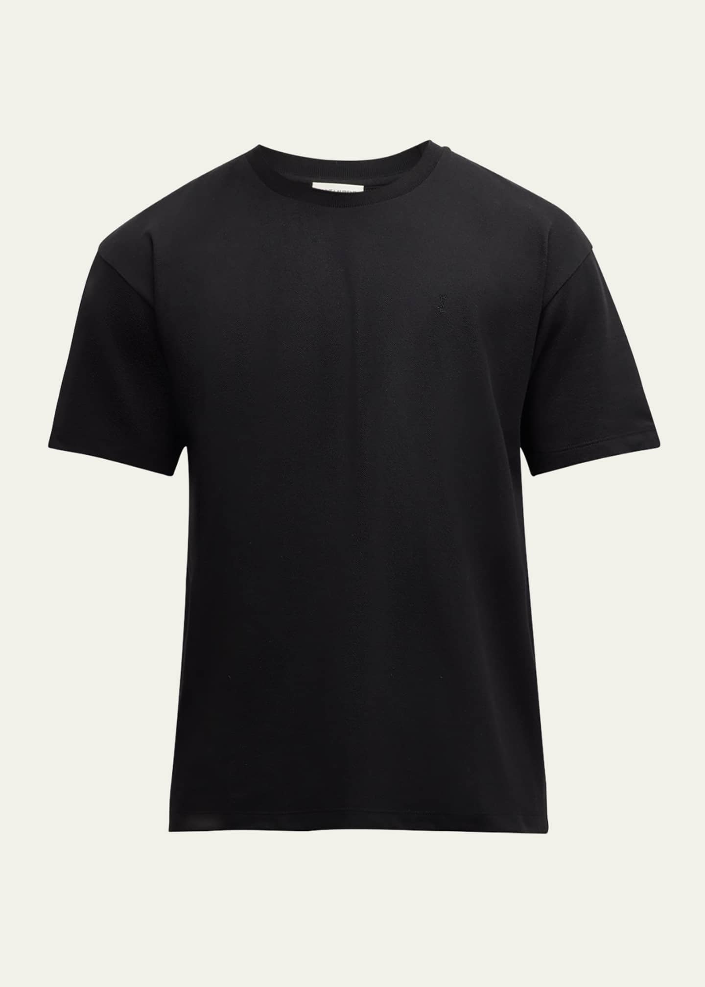Saint Laurent Men's YSL Pique T-Shirt Image 1 of 5