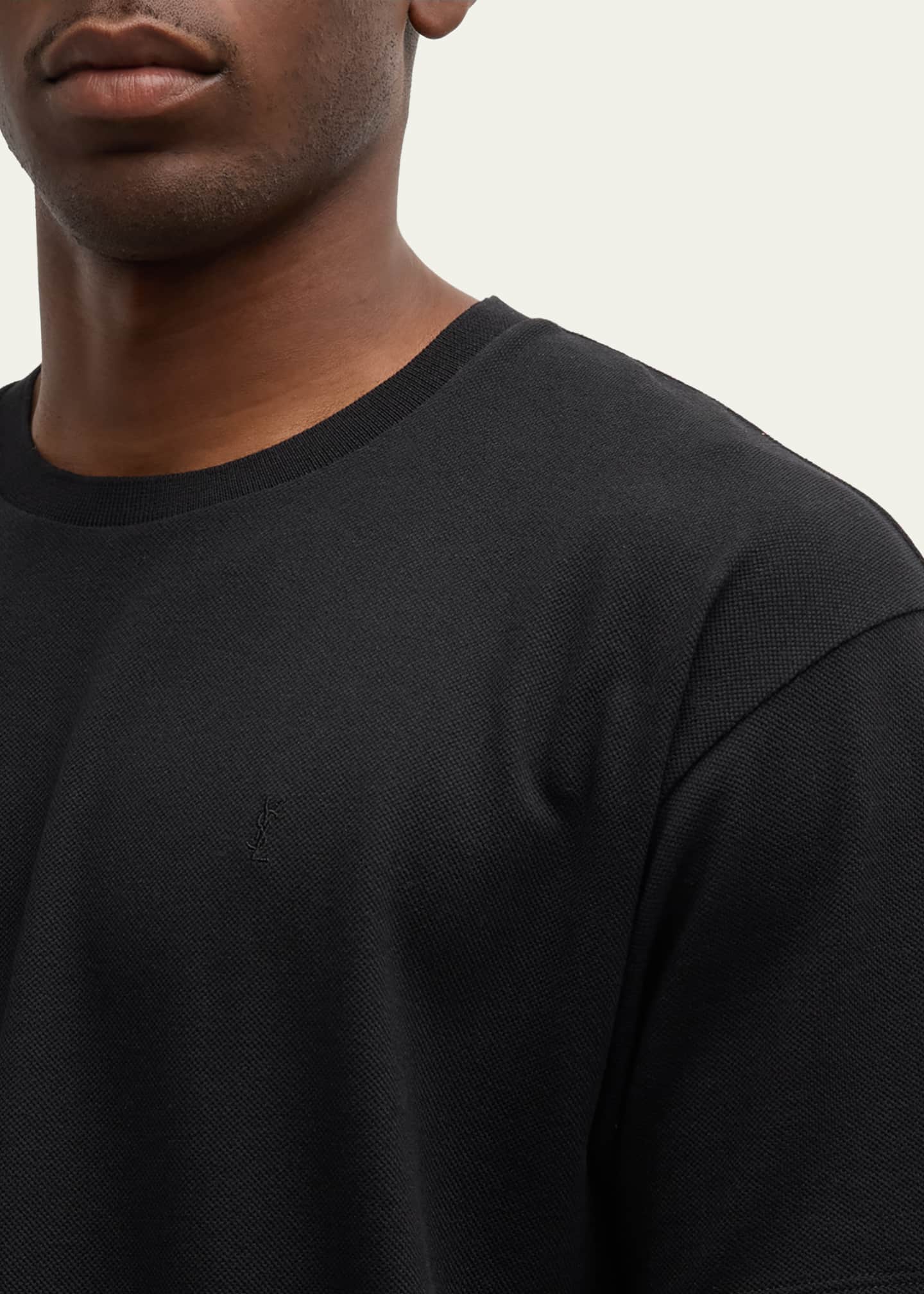 Saint Laurent Men's YSL Pique T-Shirt Image 5 of 5