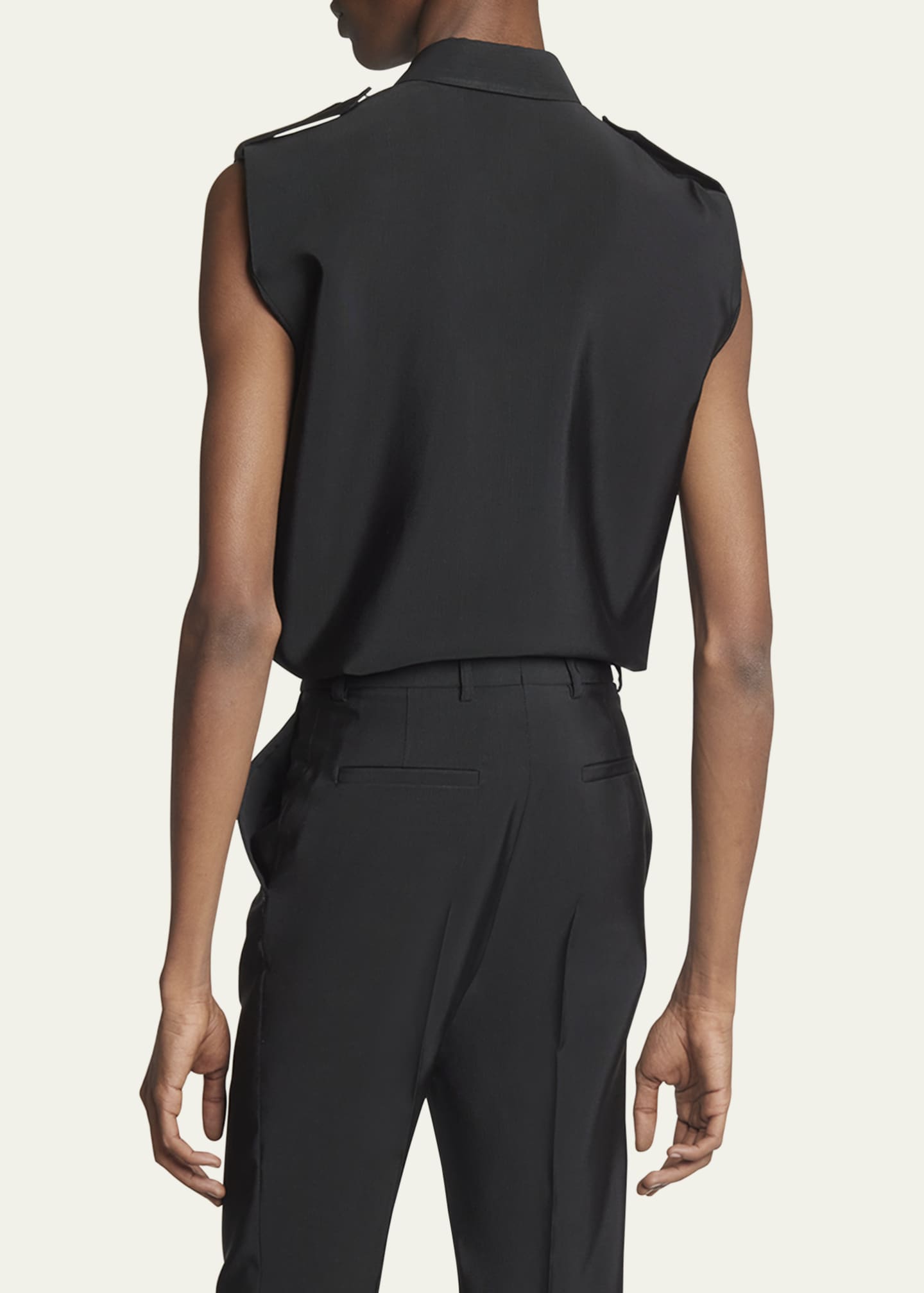 Saint Laurent Men's Sahara Sleeveless Button-Down Shirt Image 3 of 5