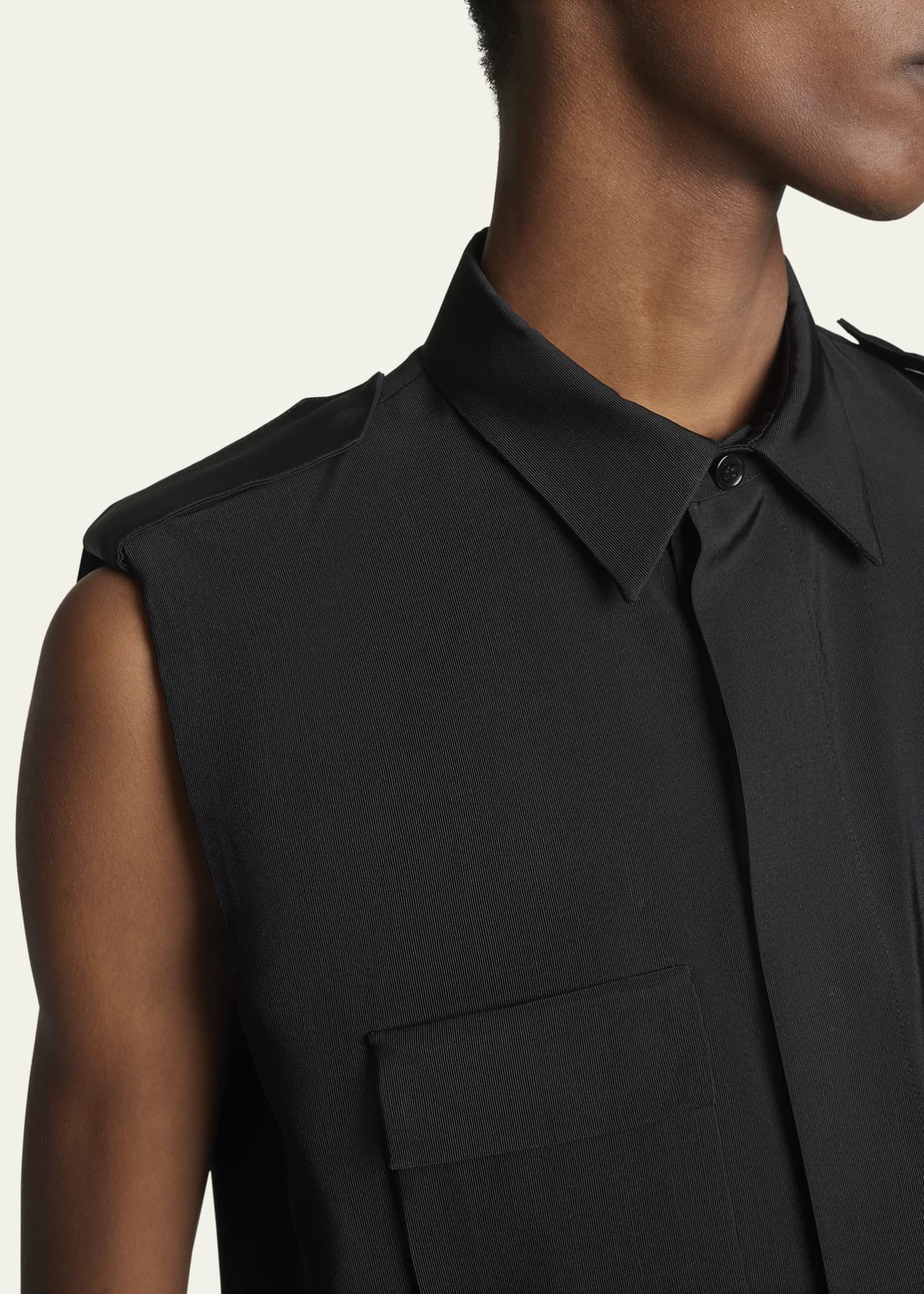 Saint Laurent Men's Sahara Sleeveless Button-Down Shirt Image 5 of 5