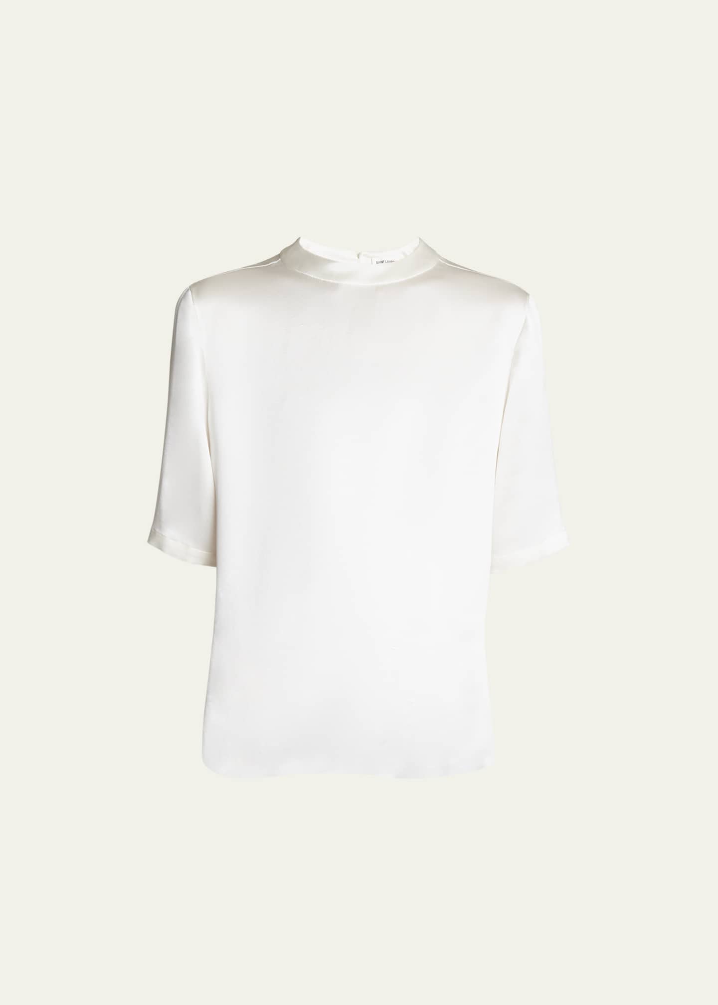Saint Laurent Men's Satin Crepe T-Shirt Image 1 of 5