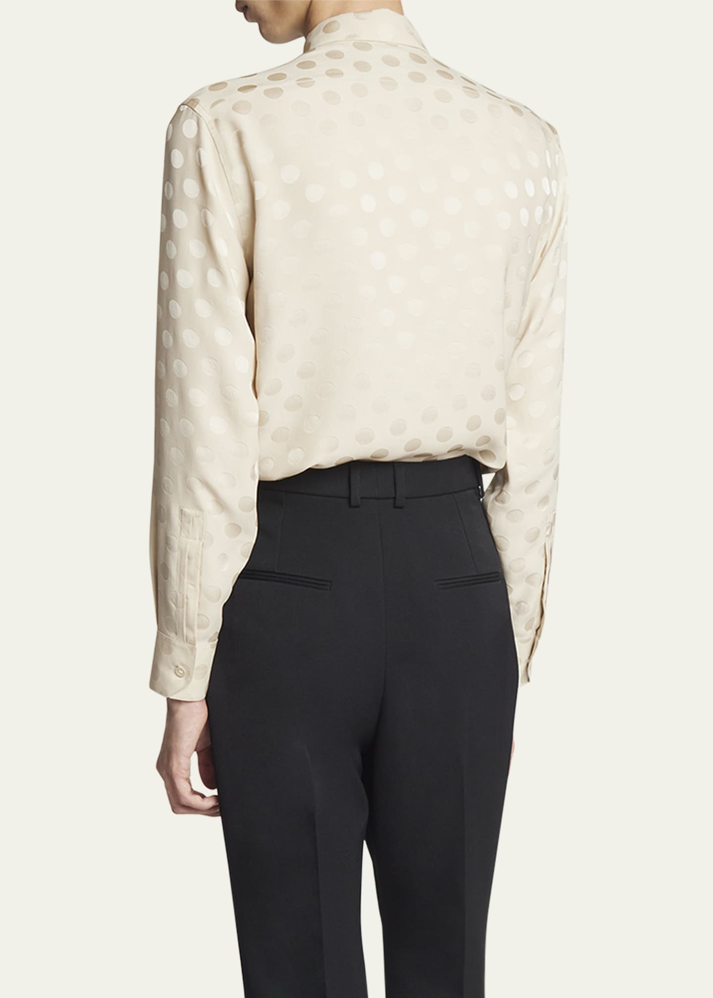 Saint Laurent Men's Polka Dot Jacquard Dress Shirt Image 3 of 5