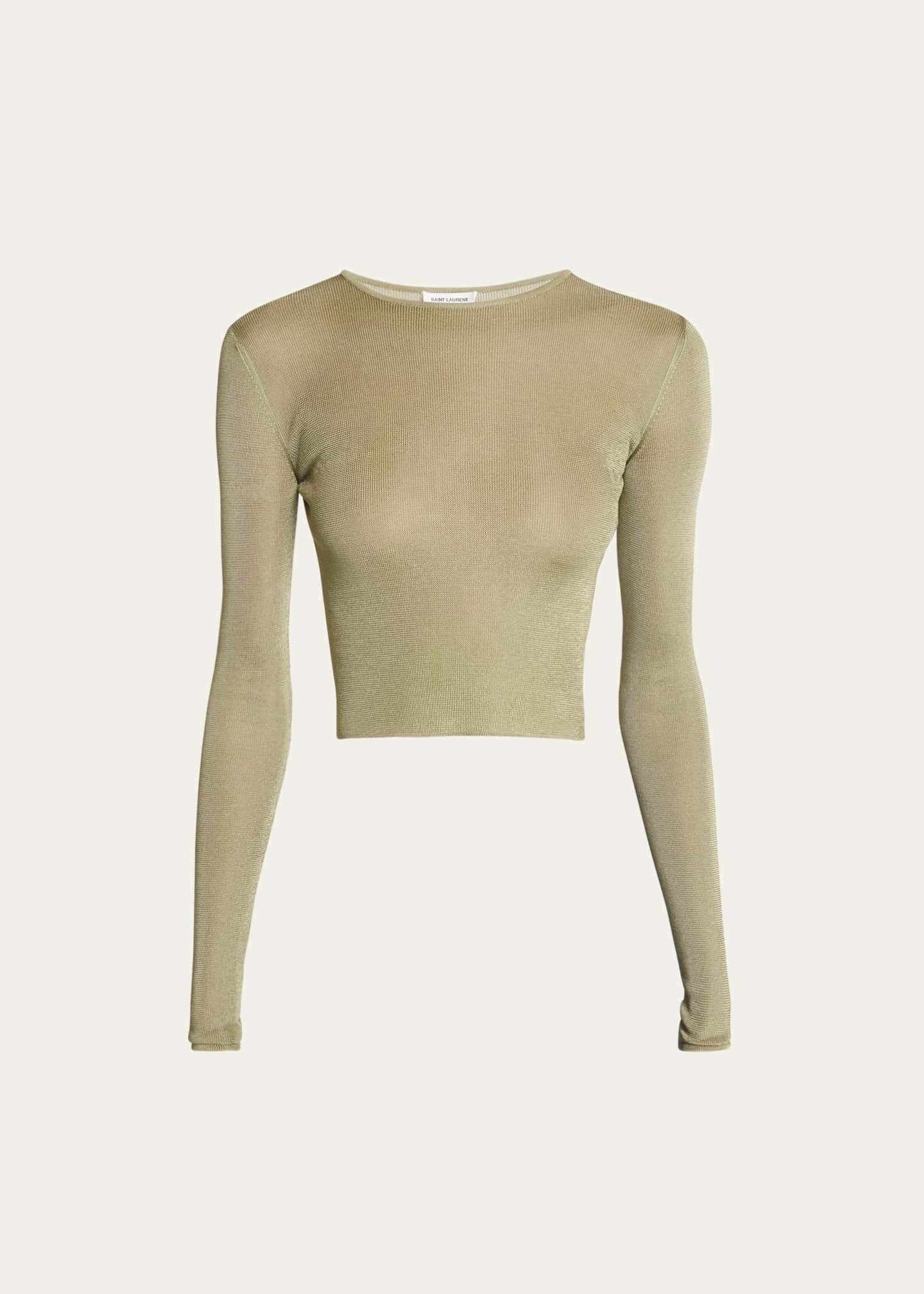 Saint Laurent Fitted Jersey Top Bergdorf Goodman