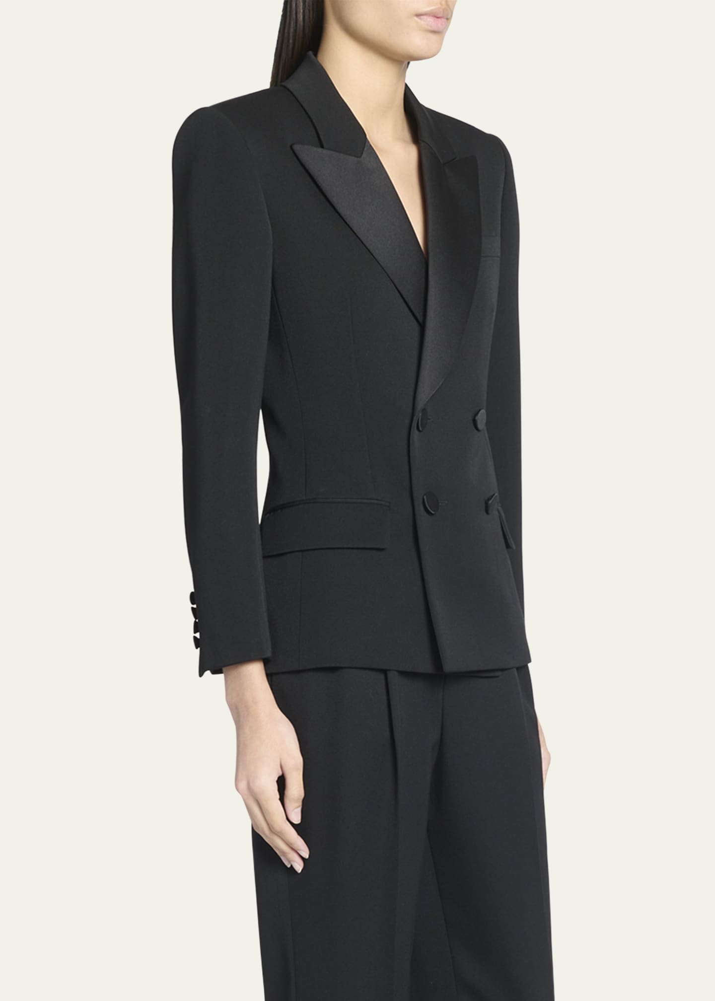 Saint Laurent Fitted Tuxedo Blazer Jacket - Bergdorf Goodman