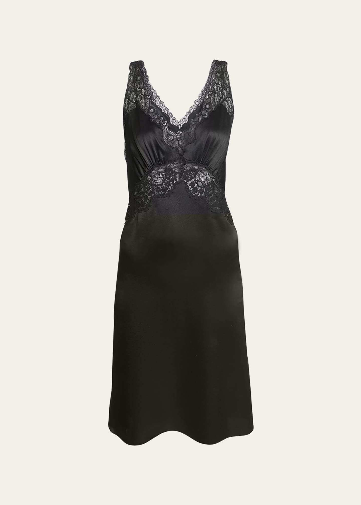 Lace-trimmed slip dress