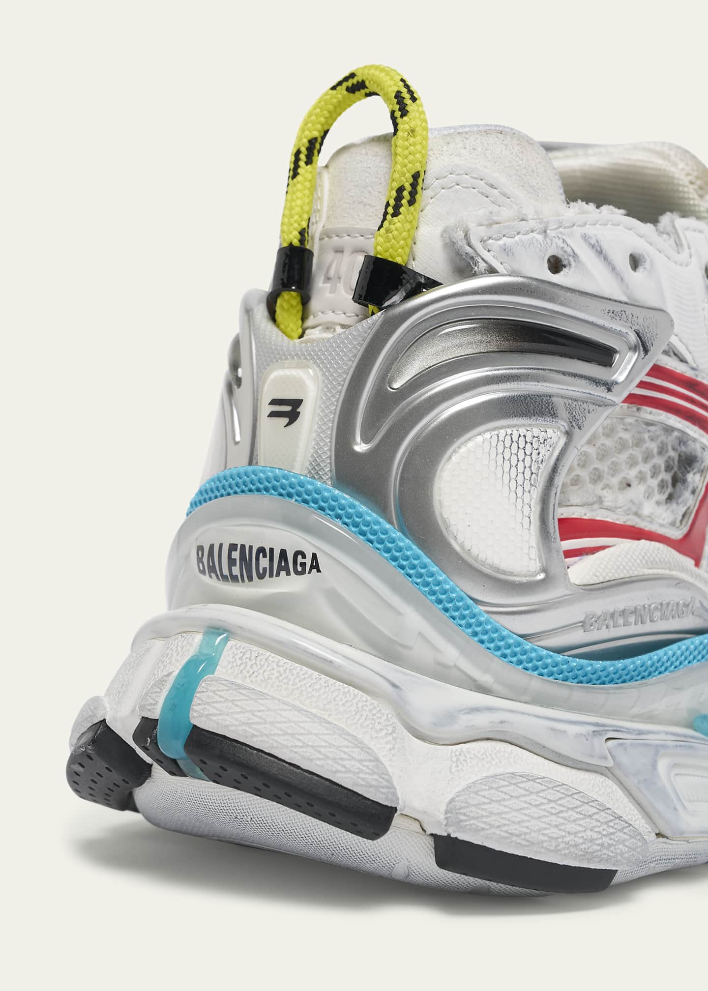 Balenciaga Men's Multicolor Mesh Runner Sneakers Image 5 of 6