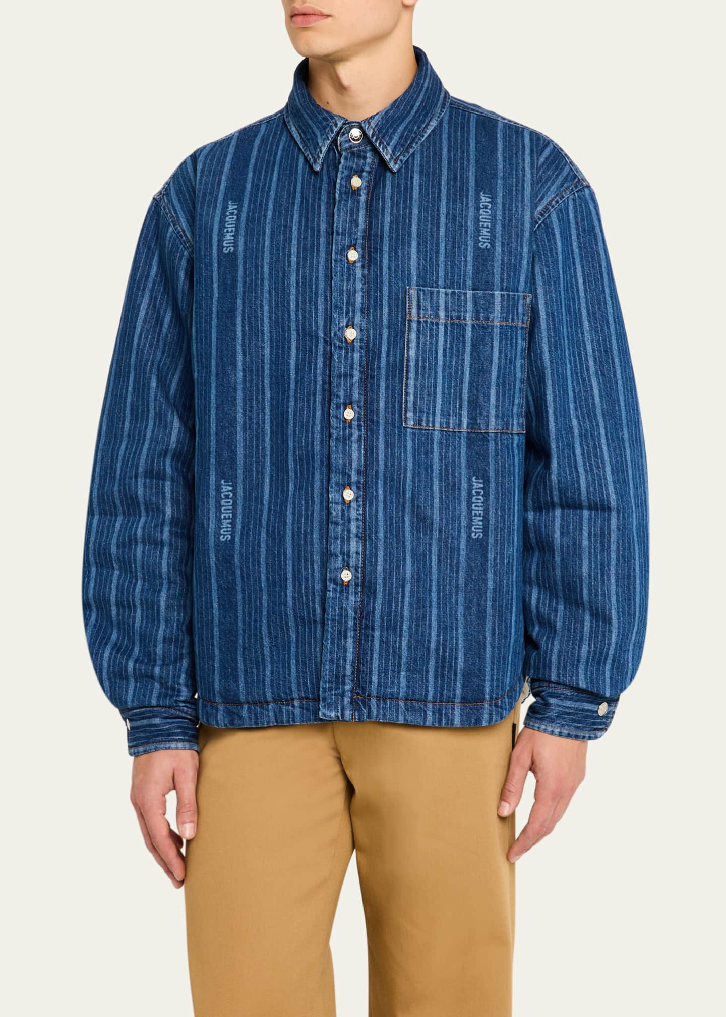Jacquemus Men's Padded Boulanger Denim Shirt Image 4 of 5
