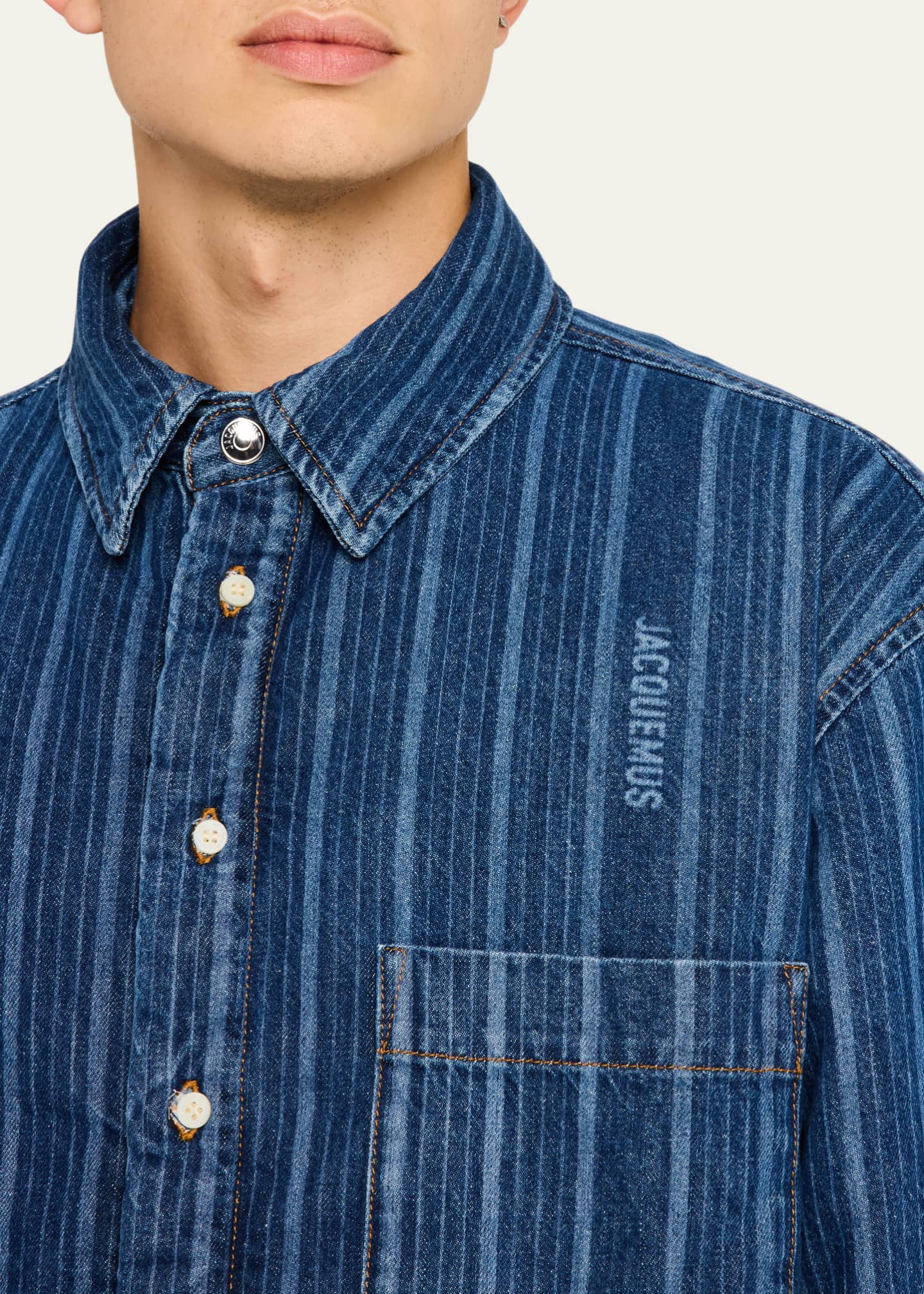 Jacquemus Men's Padded Boulanger Denim Shirt Image 5 of 5