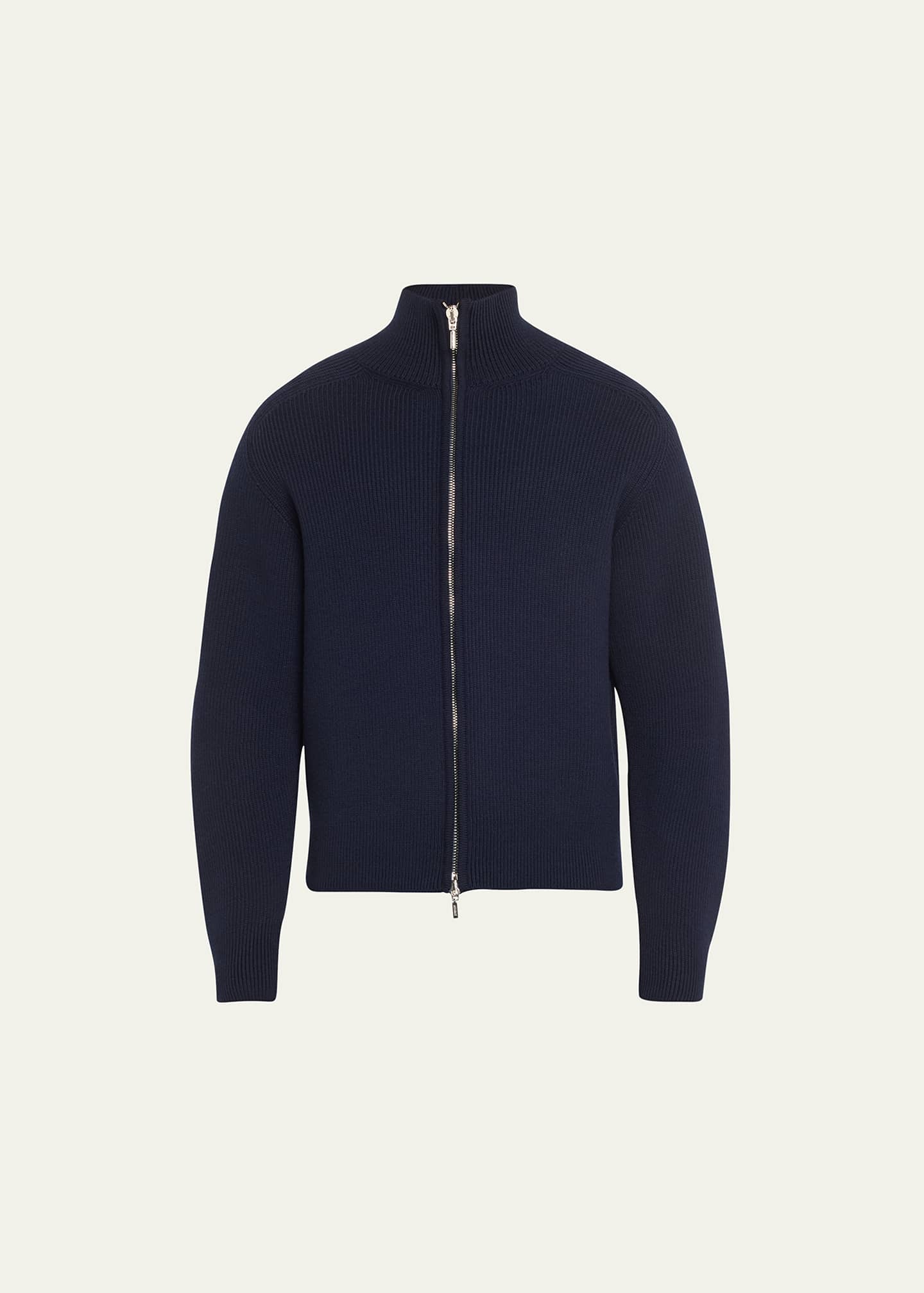 Men's ribbed full zip sweater hotsell