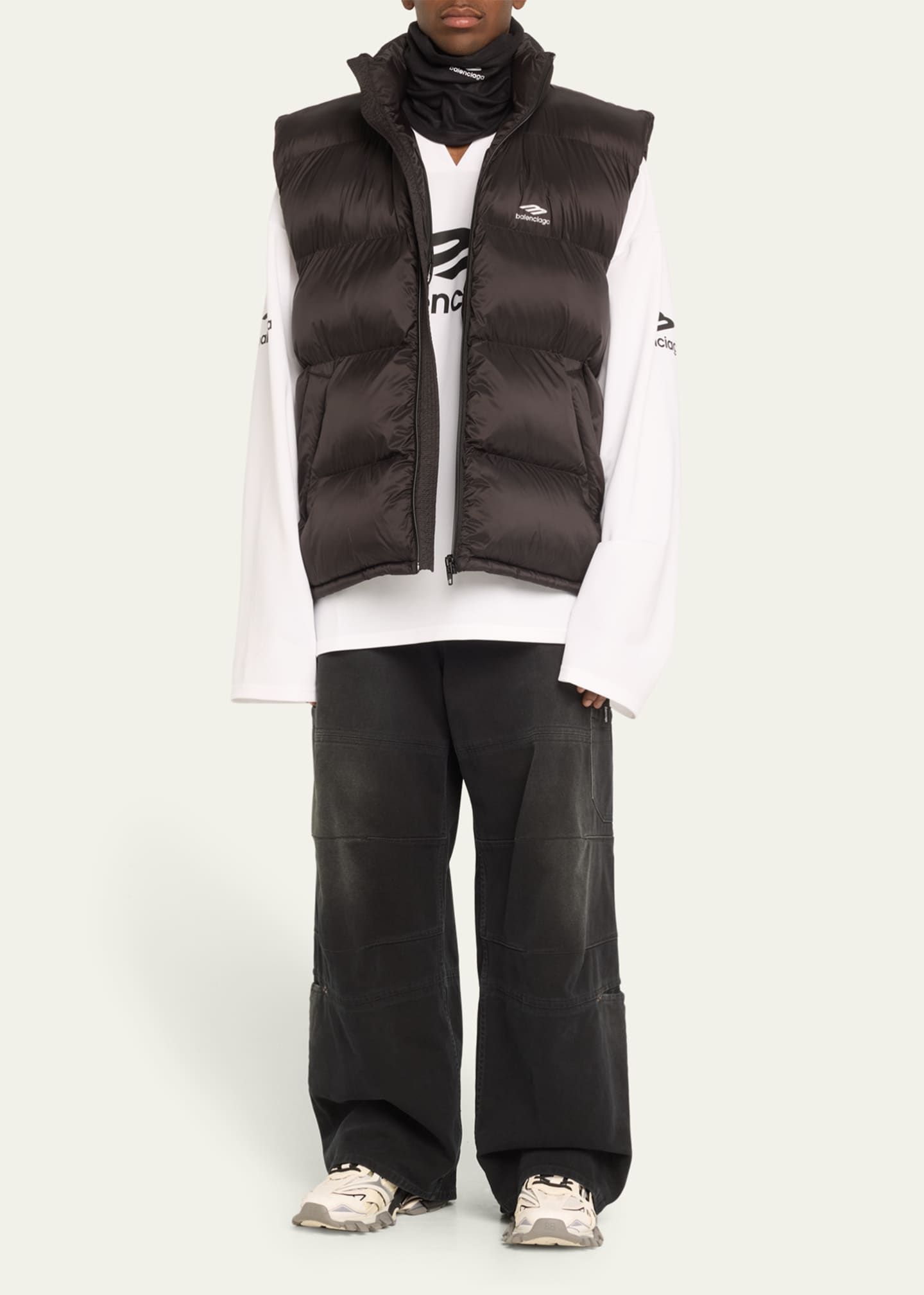 Balenciaga Men's 3B Sports Icon Fleece Neck Scarf Image 2 of 3