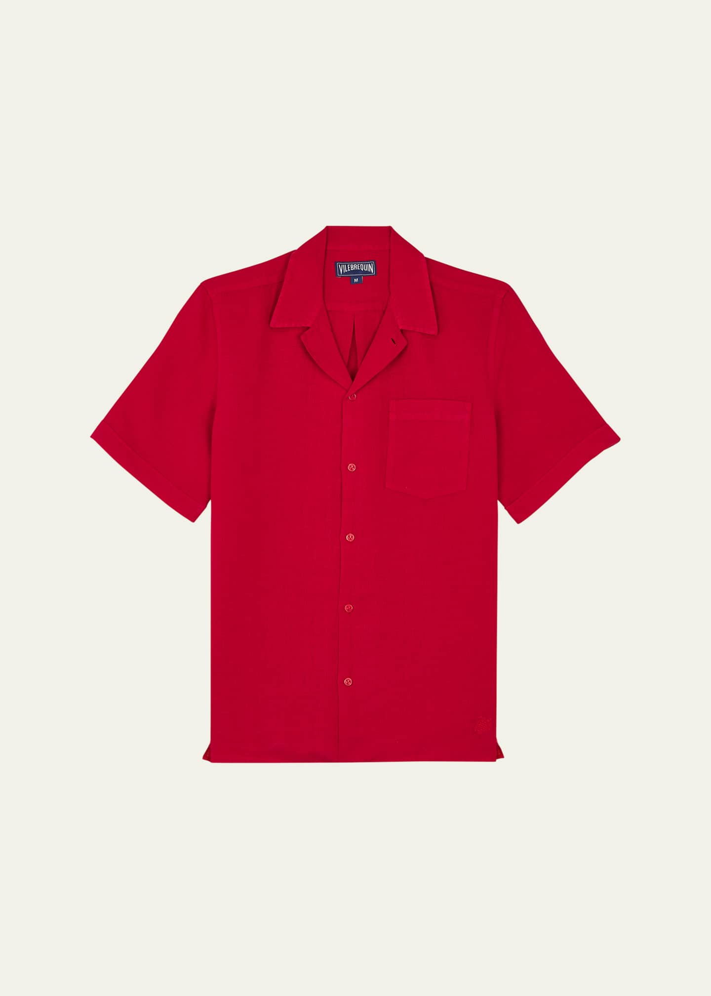 Vilebrequin Men's Garment-Dyed Linen Camp Shirt Image 1 of 3