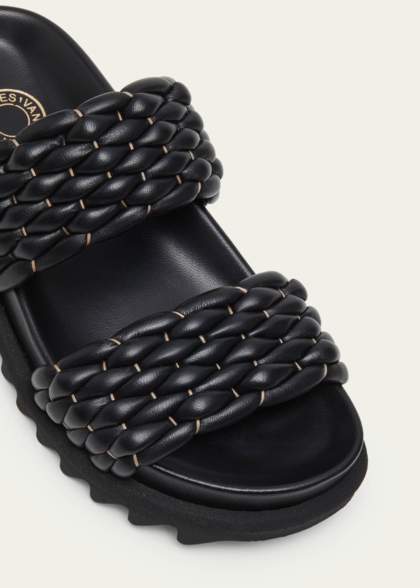 Dries Van Noten Woven Leather Dual Band Comfort Sandals Bergdorf