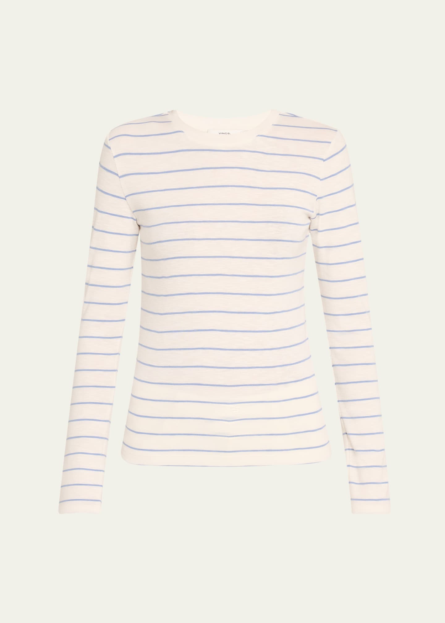 Vince Striped Long-Sleeve Crewneck T-Shirt Image 1 of 4