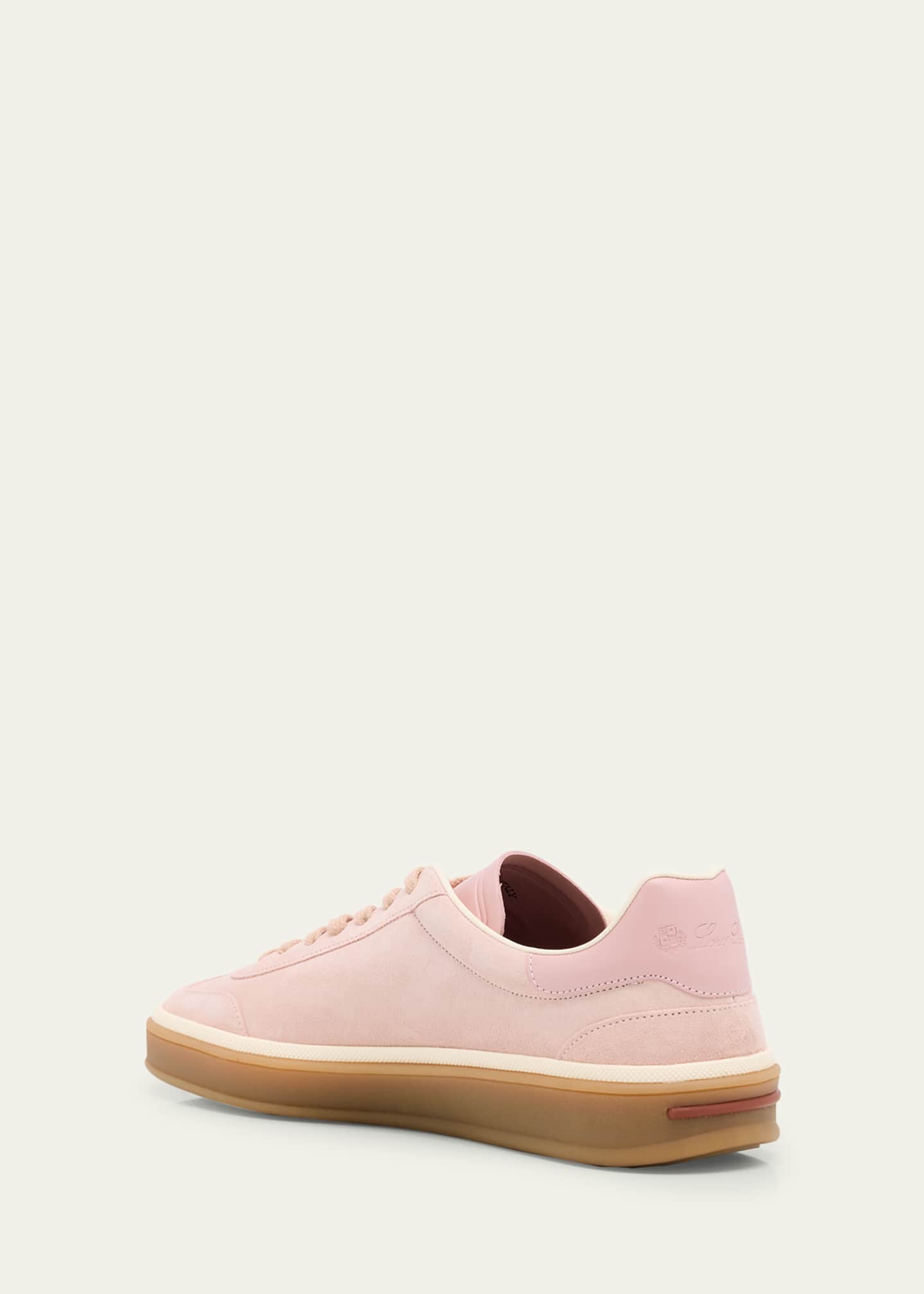Loro Piana Mixed Leather Low-Top Tennis Sneakers Image 4 of 6