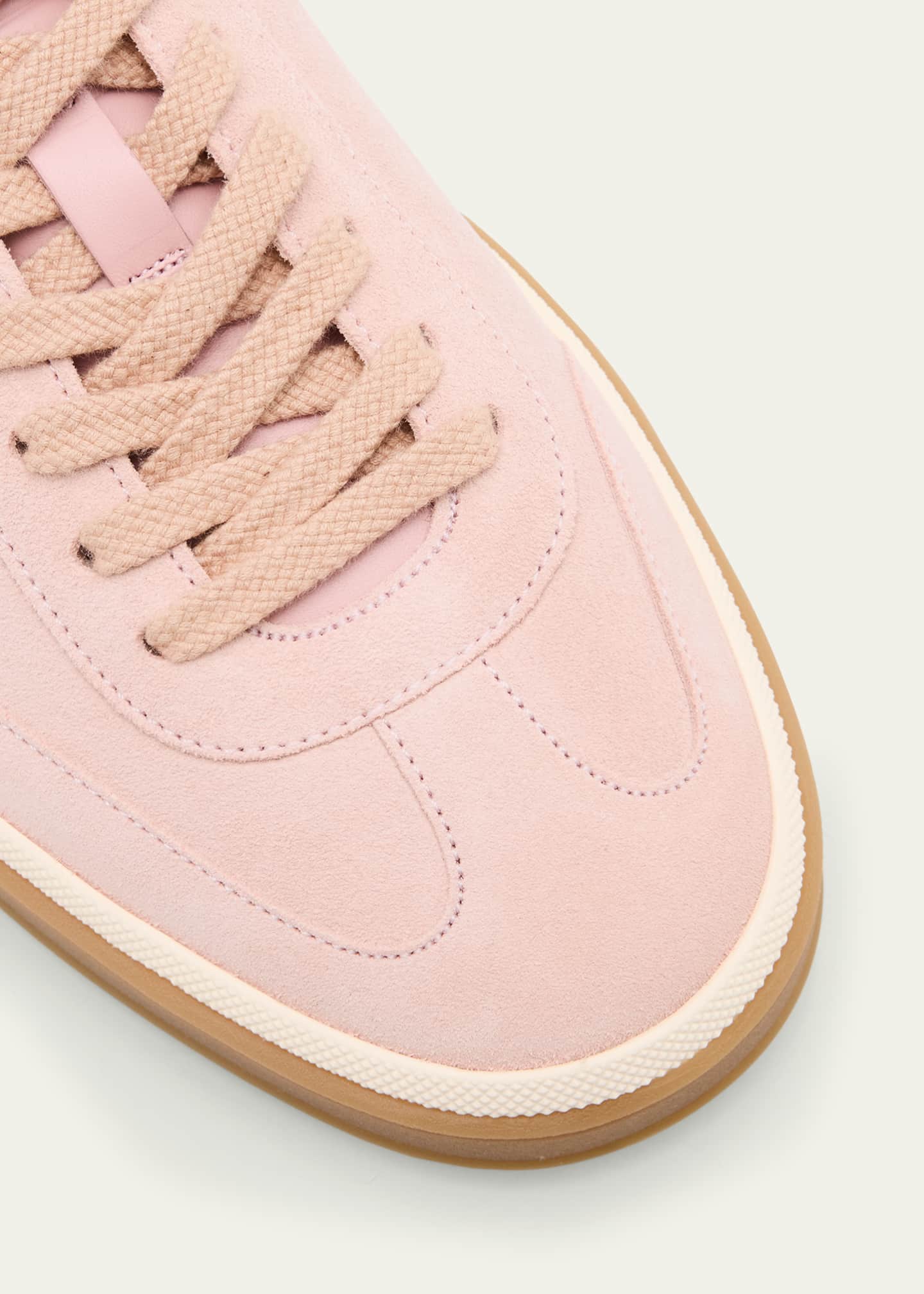 Loro Piana Mixed Leather Low-Top Tennis Sneakers Image 5 of 6