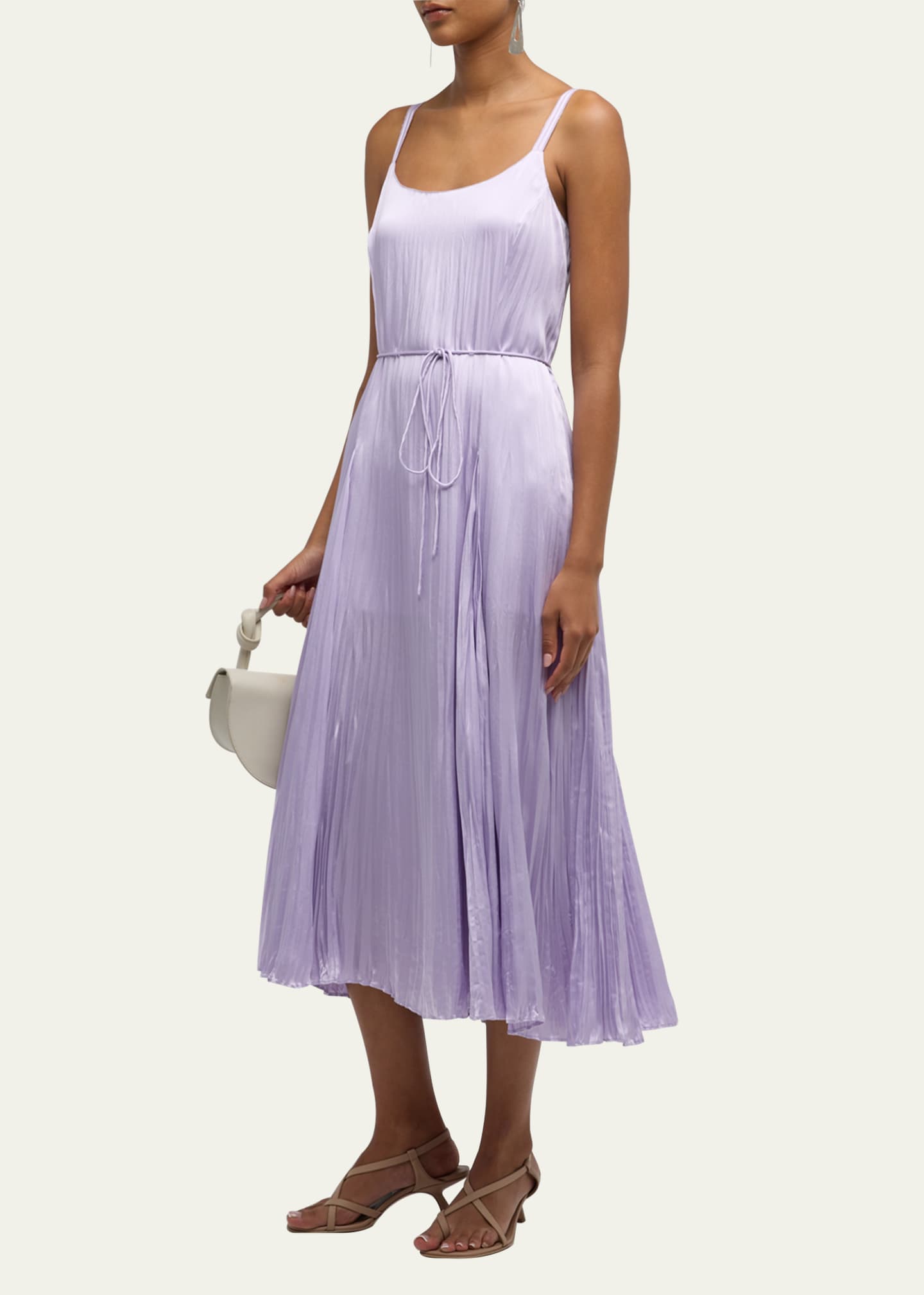 Vince pleated new arrivals satin slip dress